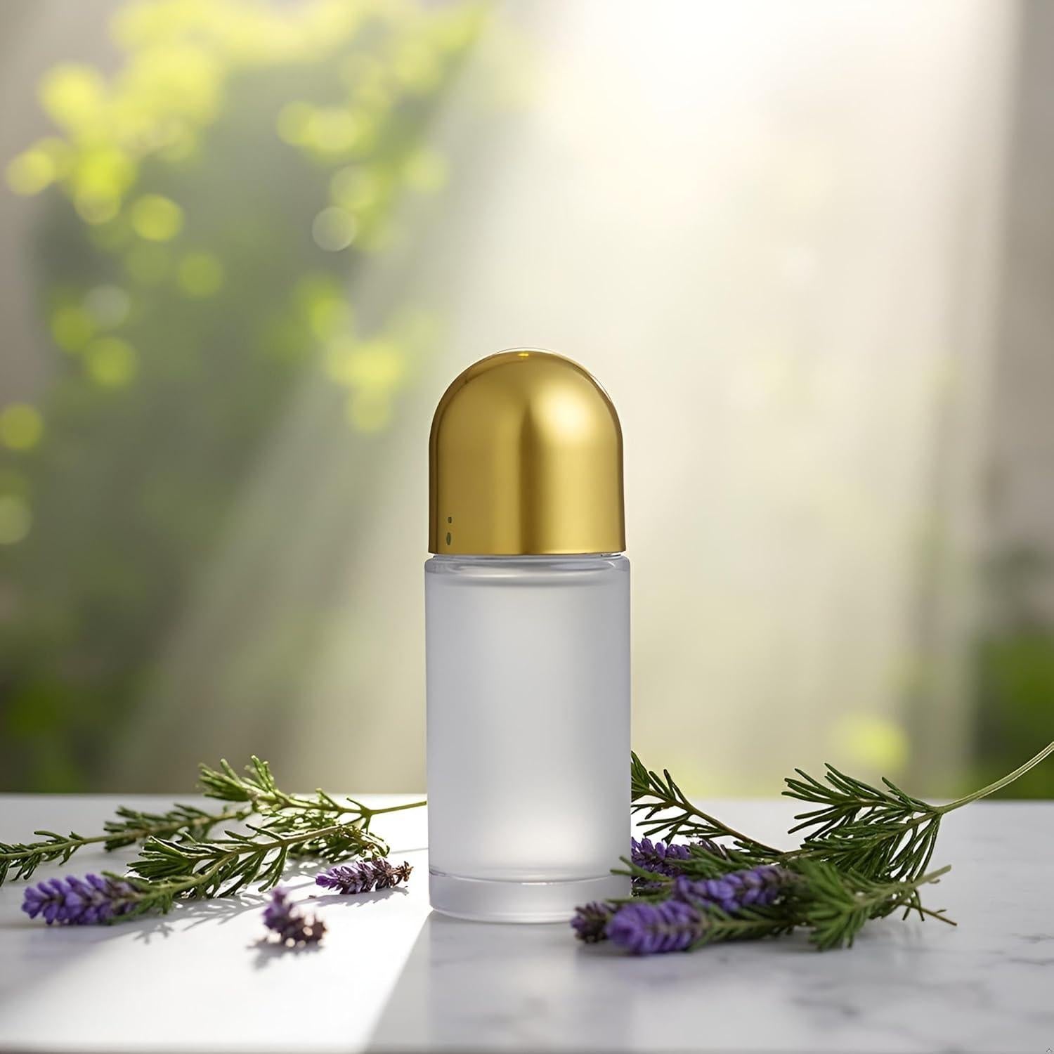 Botella Rodante de Vidrio 50ml PurYupearl Dorada a Prueba de Fugas