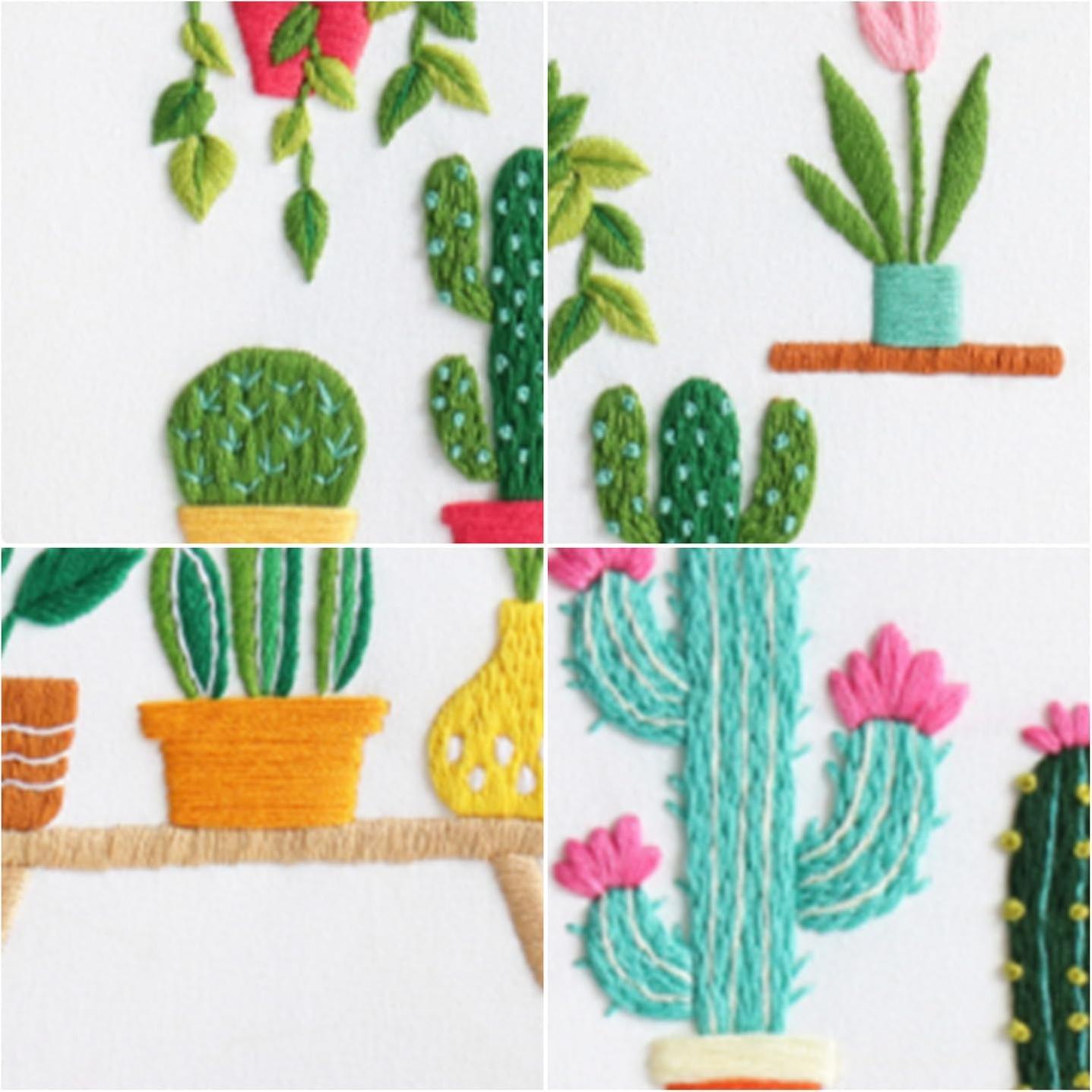 Kit de Bordado de Cactus Louise Maelys para Principiantes - 3 Piezas