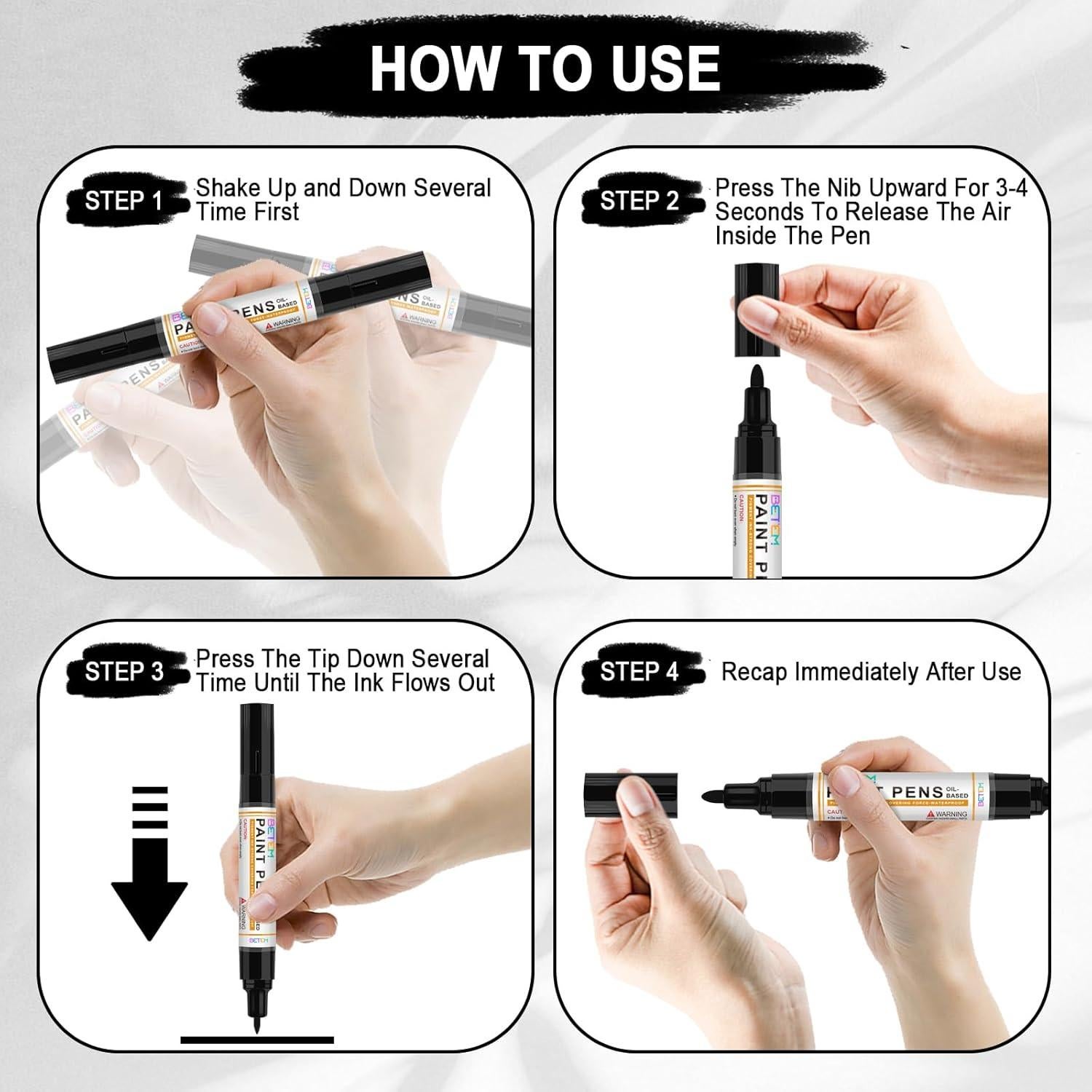 Marcadores de Pintura Betem Doble Punta 4 Piezas 0.7mm y 3mm