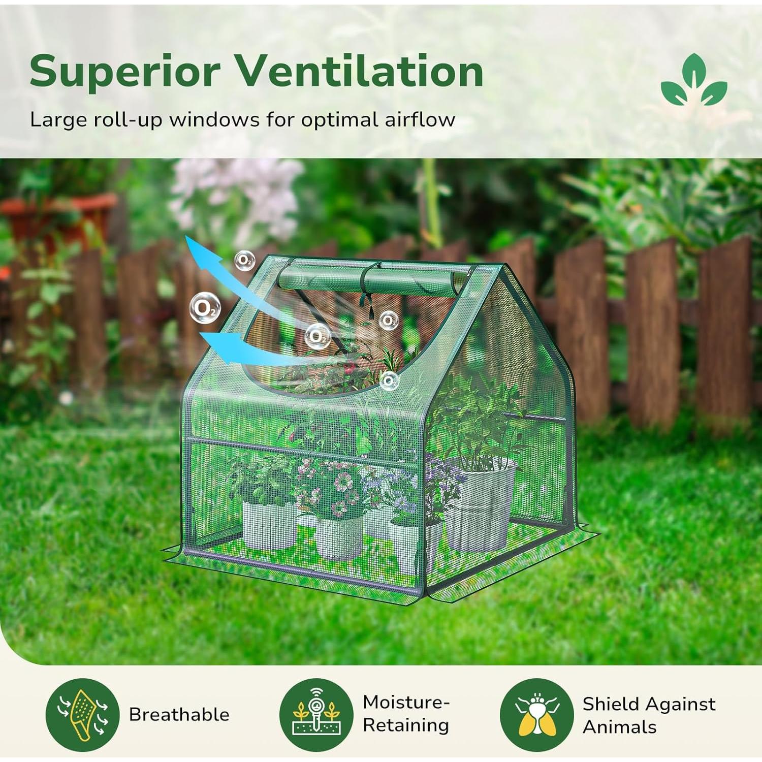 Invernadero Mini Portátil Greatbuddy 0.91m PE Resistente UV