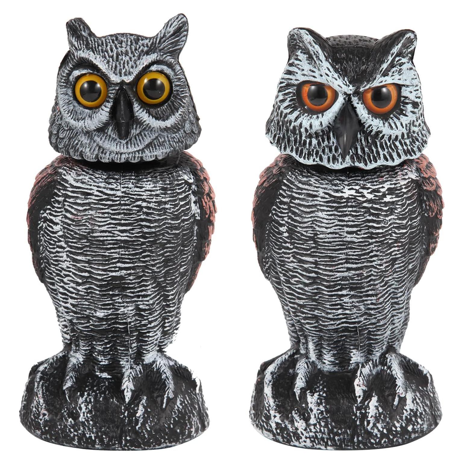 Espantapájaros Búho Hedoc 2 Pack con Cabeza Giratoria 26.9 cm