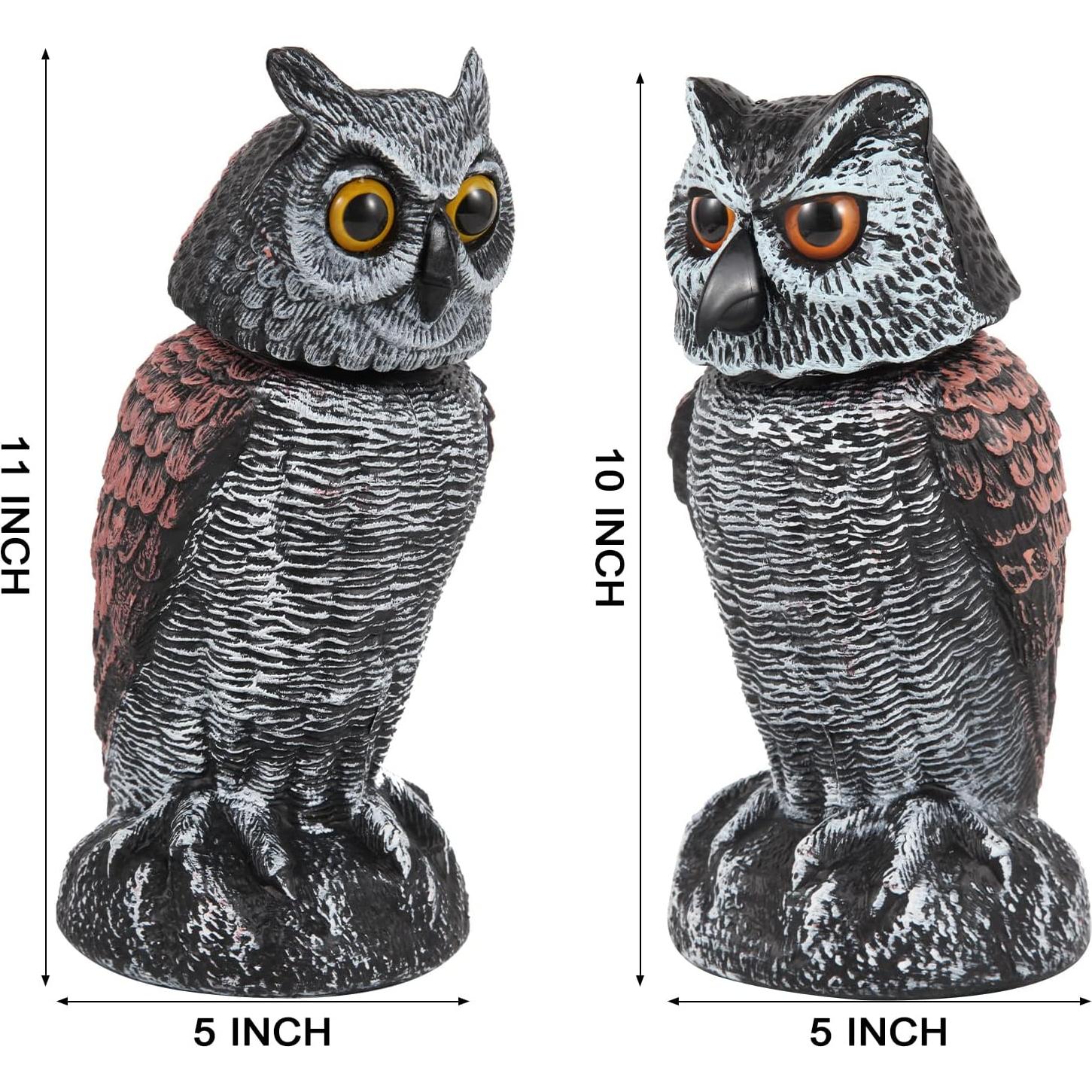 Espantapájaros Búho Hedoc 2 Pack con Cabeza Giratoria 26.9 cm