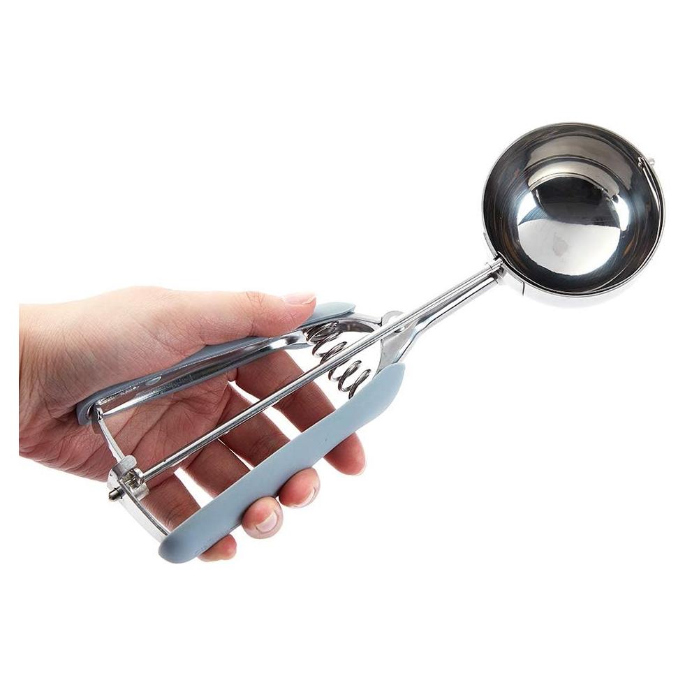 Cucharón de Helado Restaurantware 4 Onzas Acero Inoxidable Gris