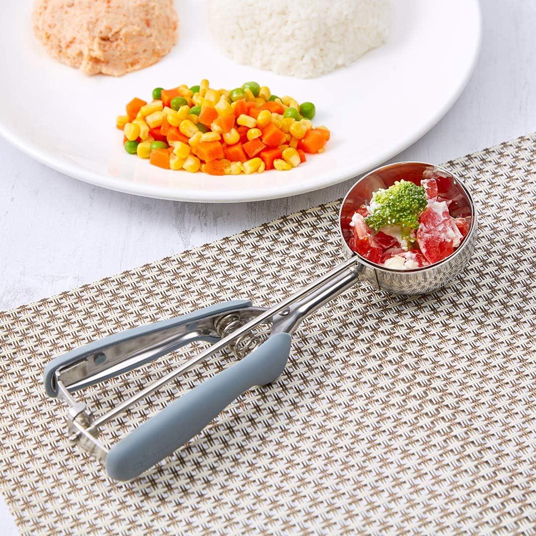 Cucharón de Helado Restaurantware 4 Onzas Acero Inoxidable Gris
