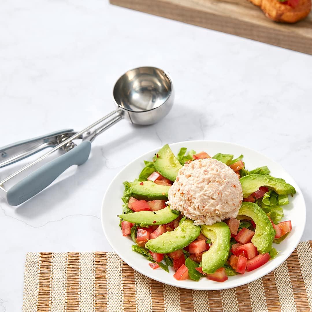 Cucharón de Helado Restaurantware 4 Onzas Acero Inoxidable Gris