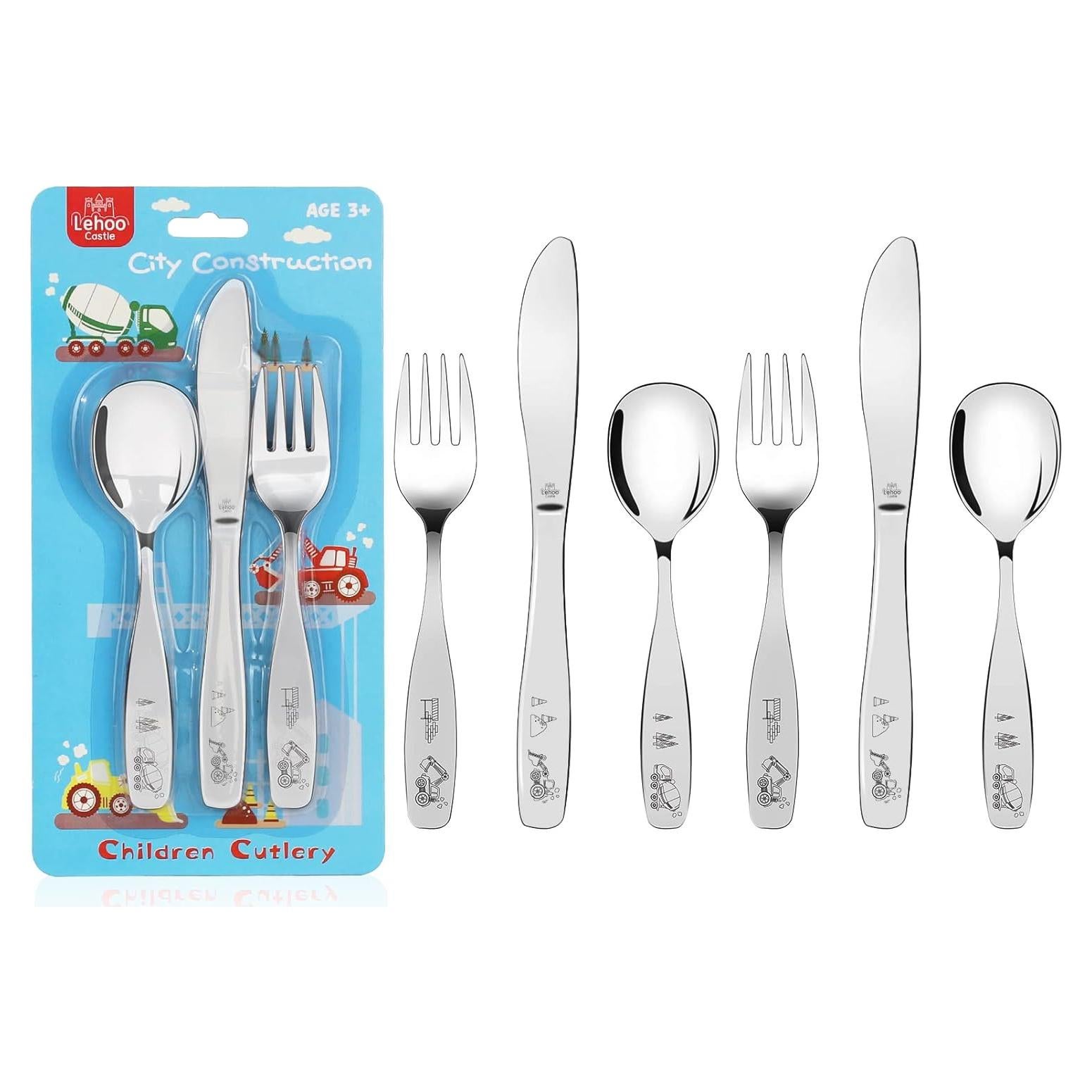 Set de Utensilios para Niños Lehoo Castle Acero Inoxidable 6 Piezas