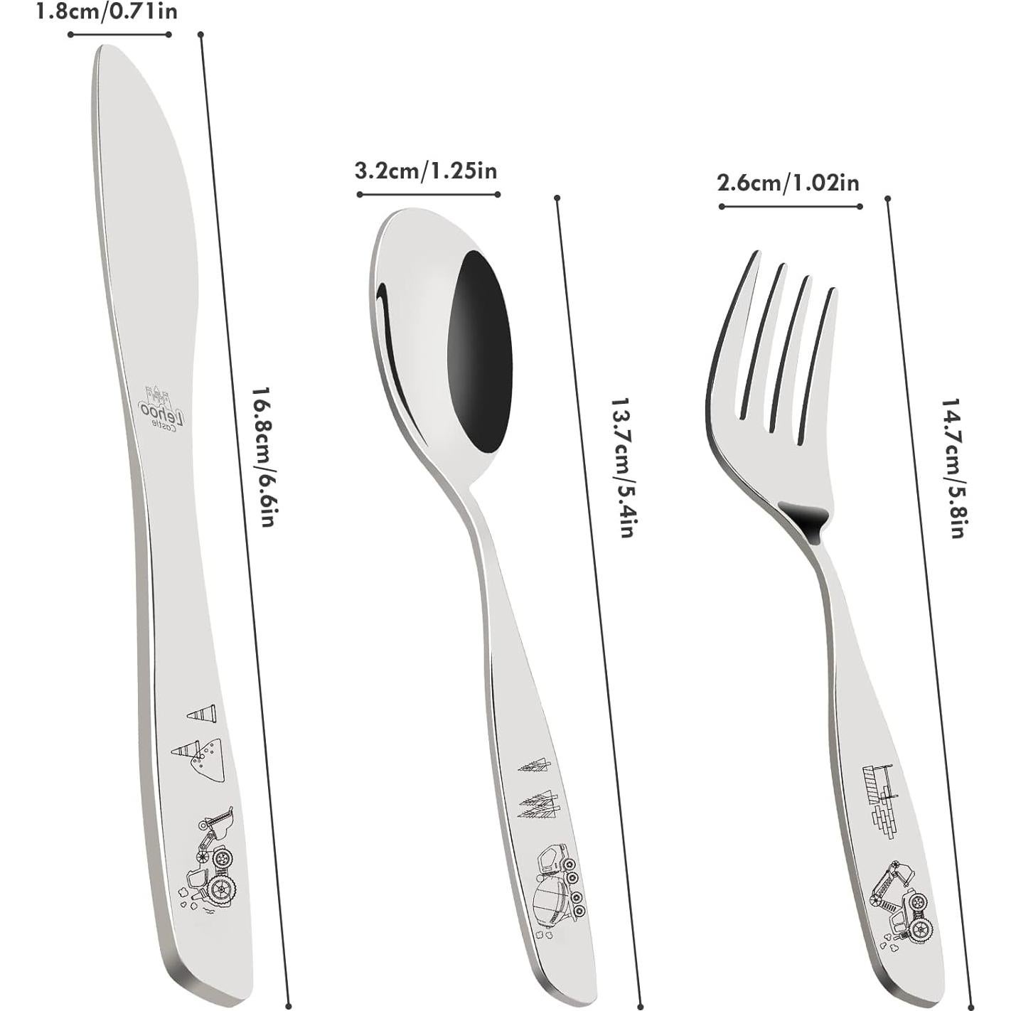 Set de Utensilios para Niños Lehoo Castle Acero Inoxidable 6 Piezas