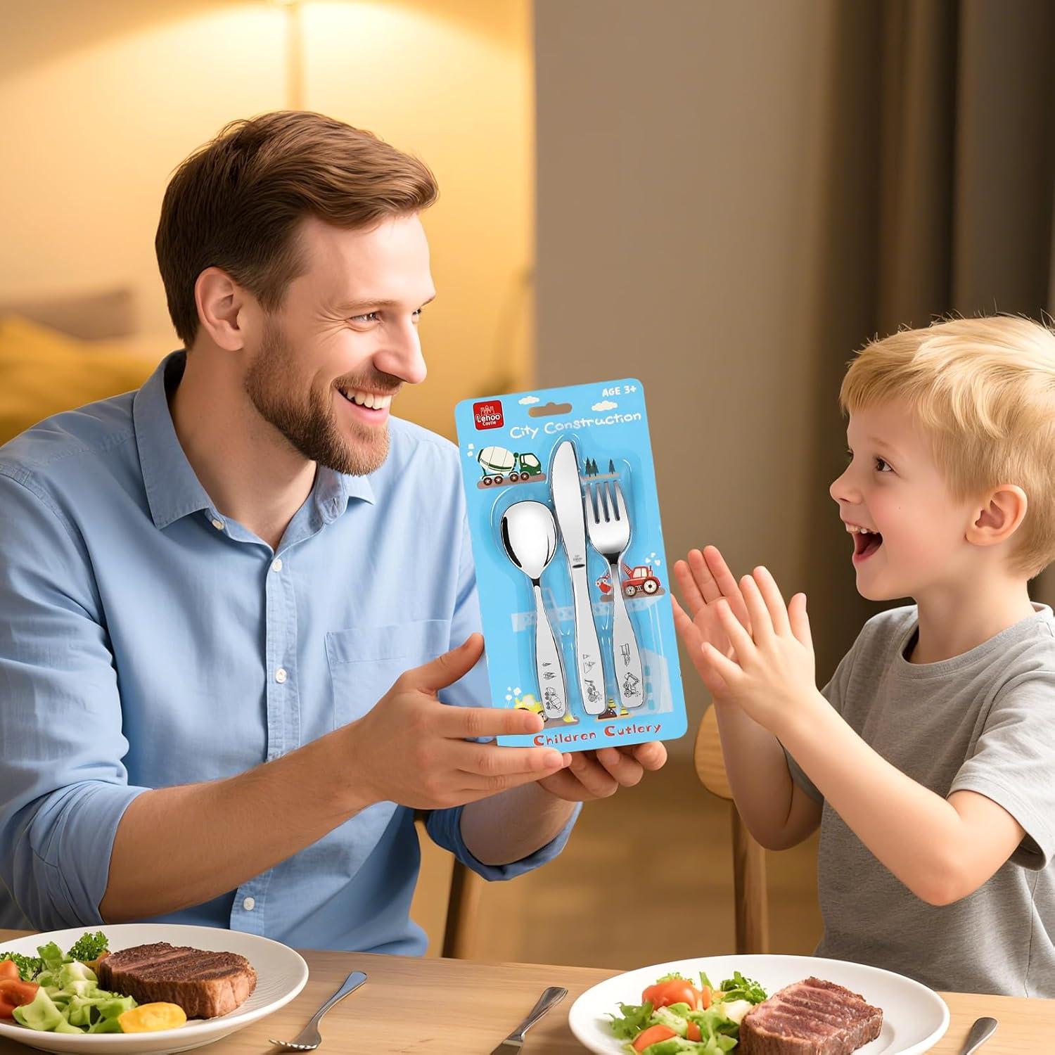 Set de Utensilios para Niños Lehoo Castle Acero Inoxidable 6 Piezas