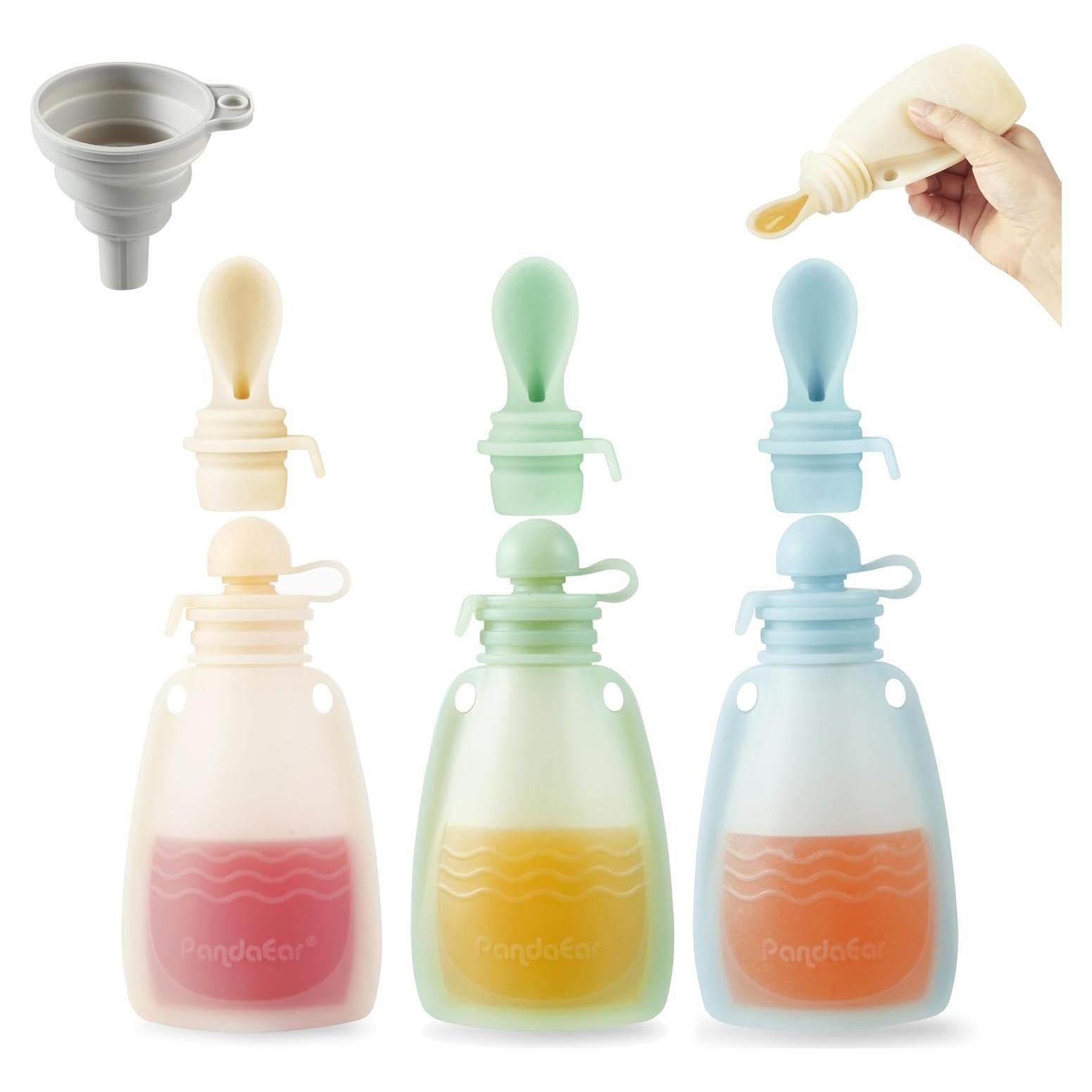 Bolsas de Silicona Reutilizables PandaEar para Bebés 3 Pzas