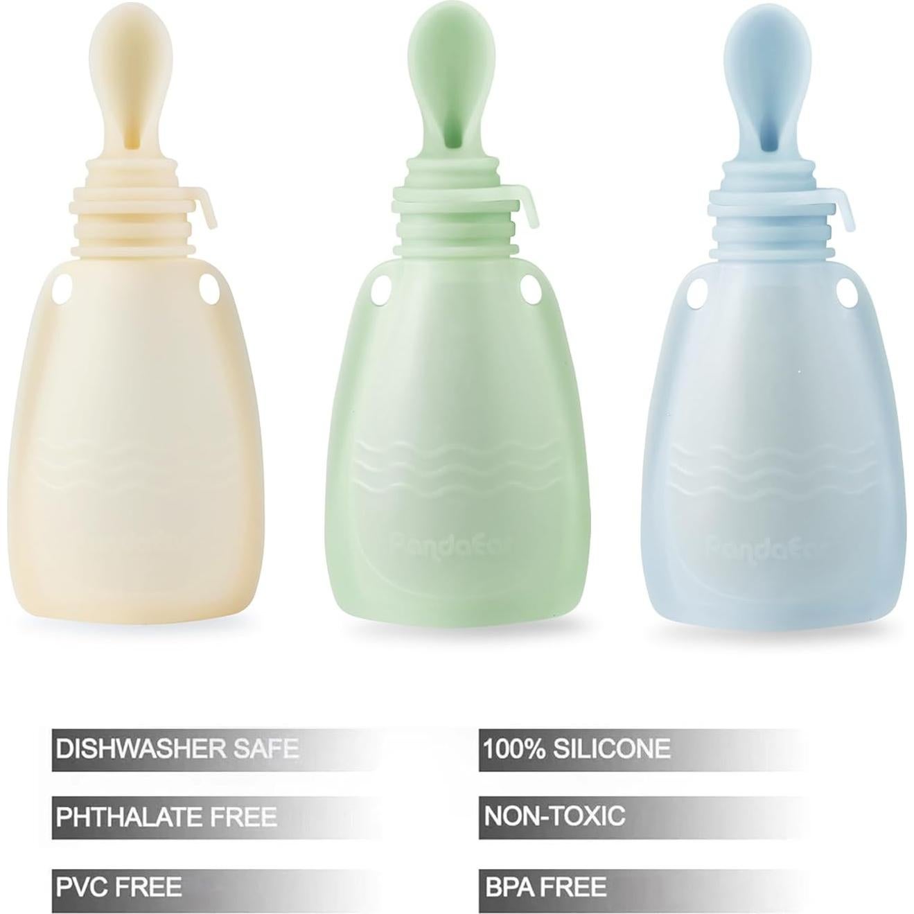 Bolsas de Silicona Reutilizables PandaEar para Bebés 3 Pzas