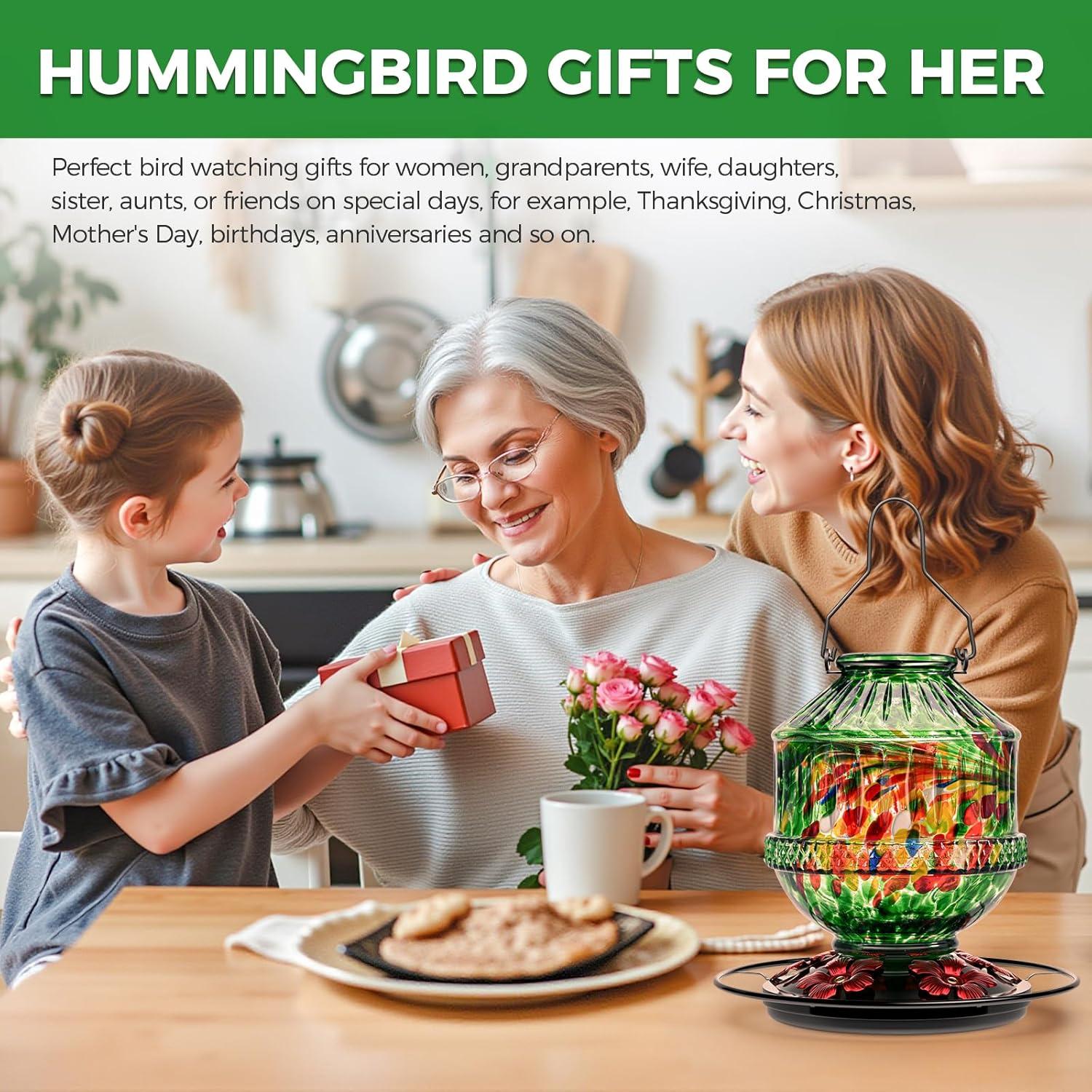 Alimentador de Colibríes de Vidrio Grete Gotye 709 ml Colgante