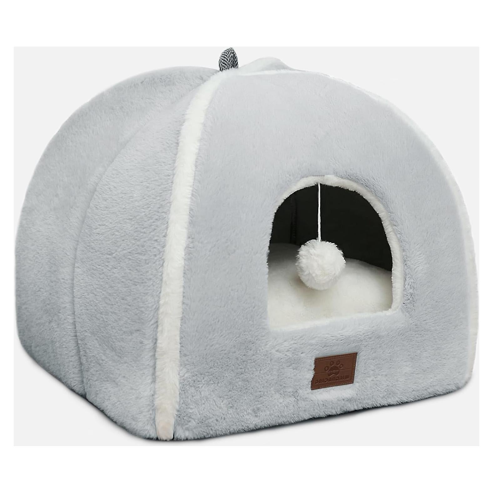 Cama para Gatos WINDRACING 38cm Gris Acolchada y Lavable
