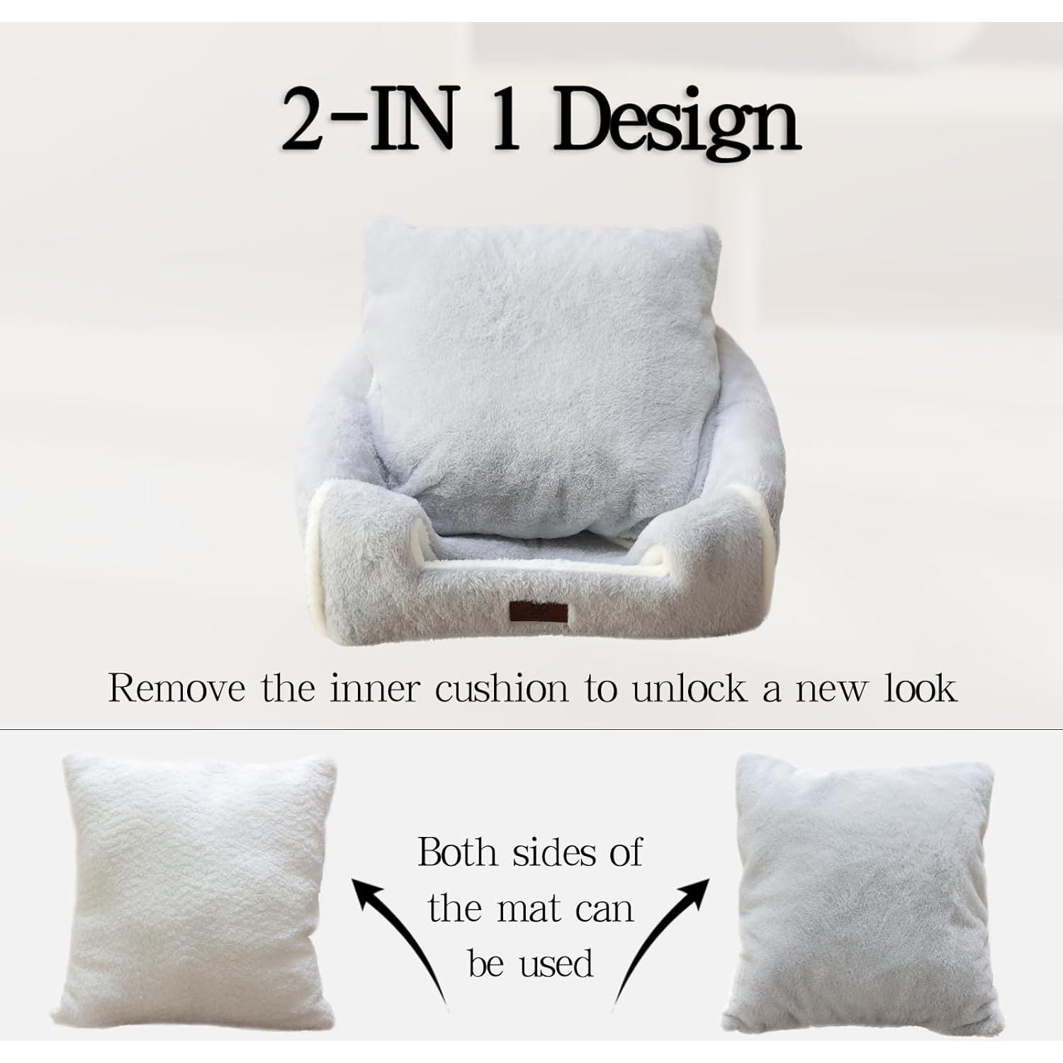 Cama para Gatos WINDRACING 38cm Gris Acolchada y Lavable