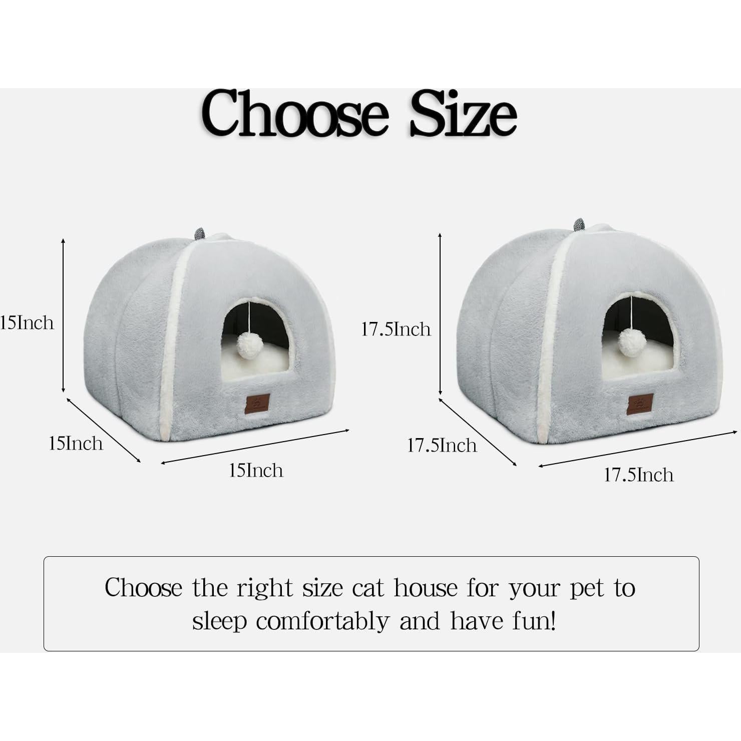 Cama para Gatos WINDRACING 38cm Gris Acolchada y Lavable