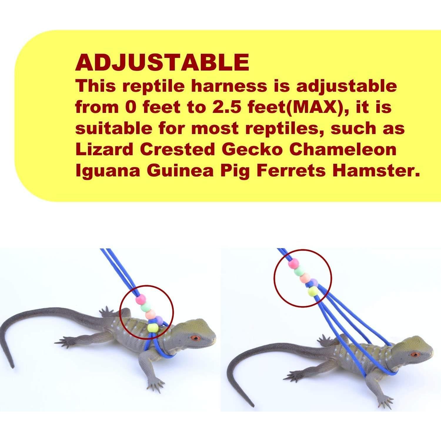 Arnés Correa Ajustable Nylon Pranovo 1.68m para Reptiles