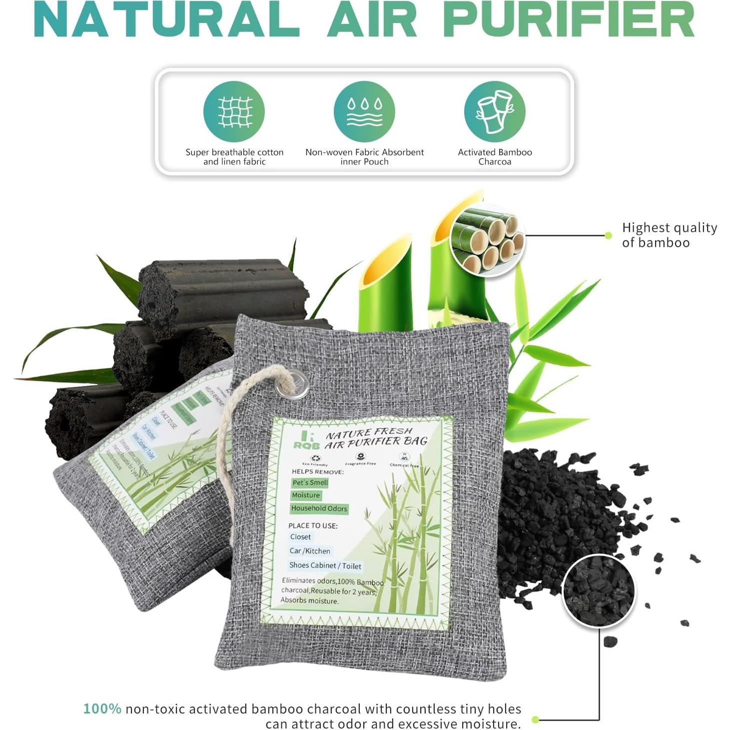 Paquete de 4 Bolsas de Carbón Activado Nature Fresh 200g