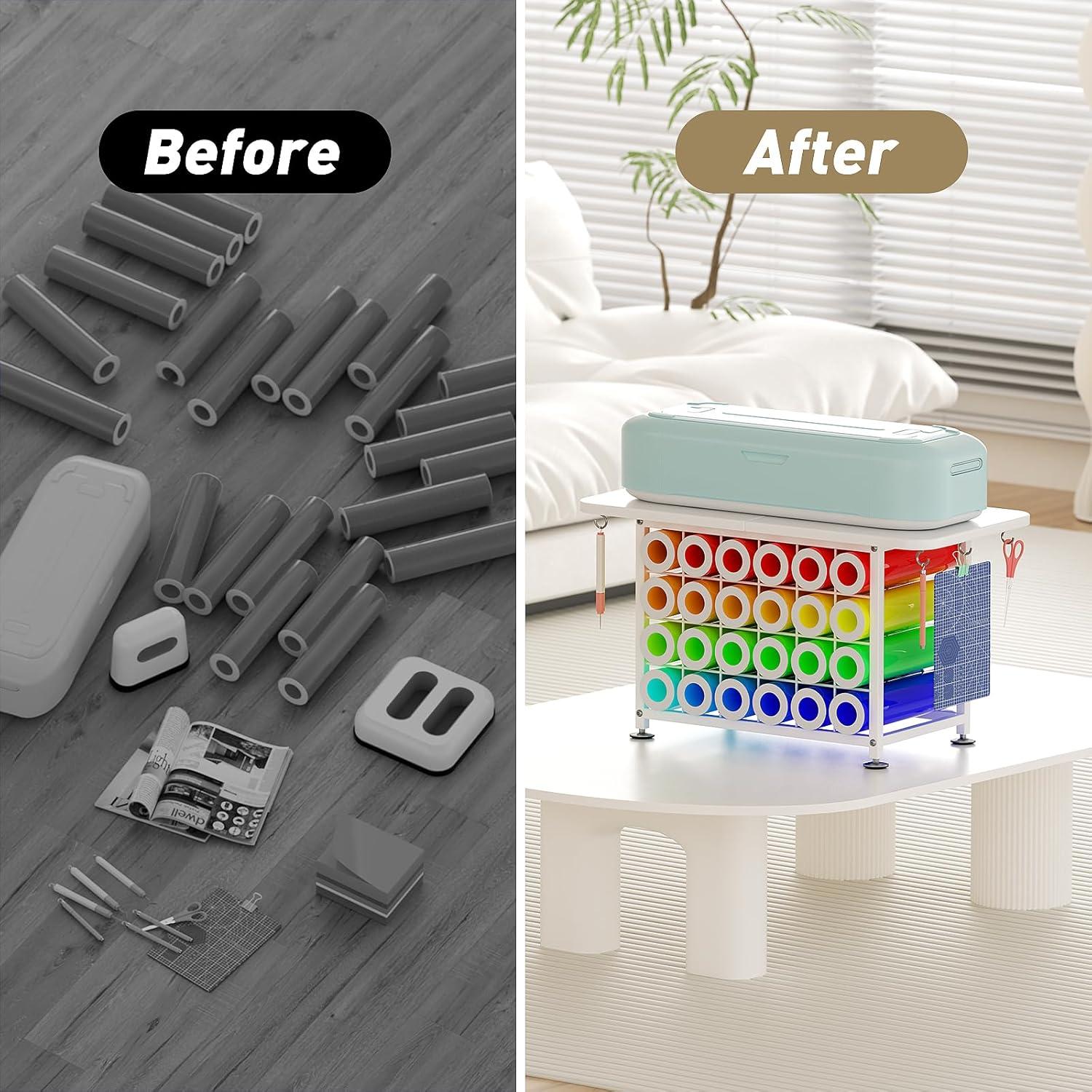 Carro Organizador de Artesanía ZHOOGE con 24 Soportes Vinilo