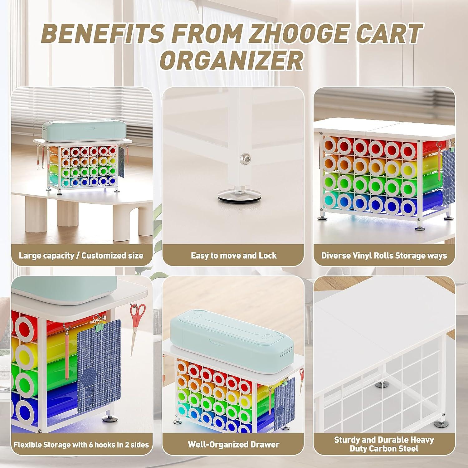 Carro Organizador de Artesanía ZHOOGE con 24 Soportes Vinilo