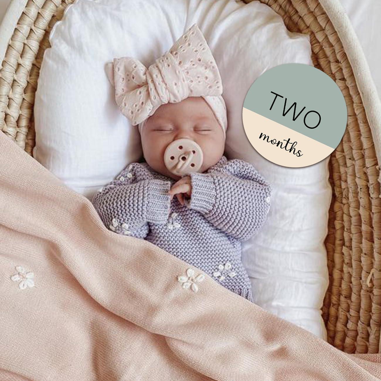 Círculos de Hitos Mensuales para Bebés Cephira - 6 Señales de Madera