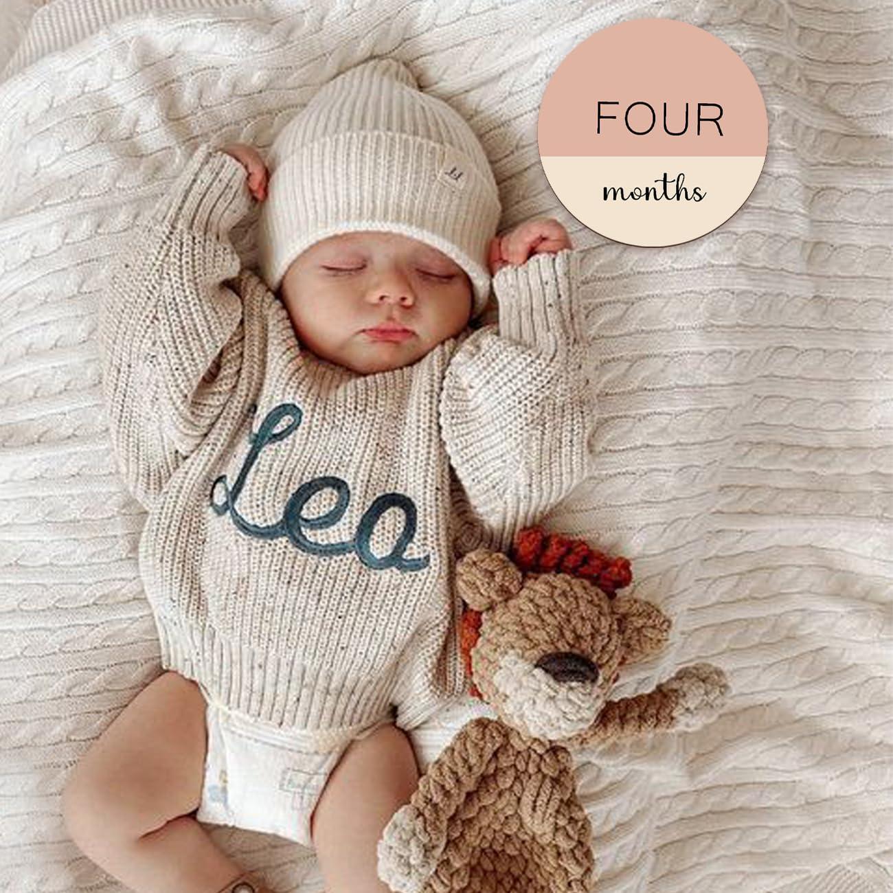 Círculos de Hitos Mensuales para Bebés Cephira - 6 Señales de Madera