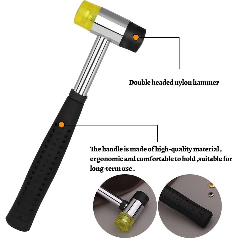 Kit de Remaches de Cuero TLKKUE 240 Piezas con Martillo