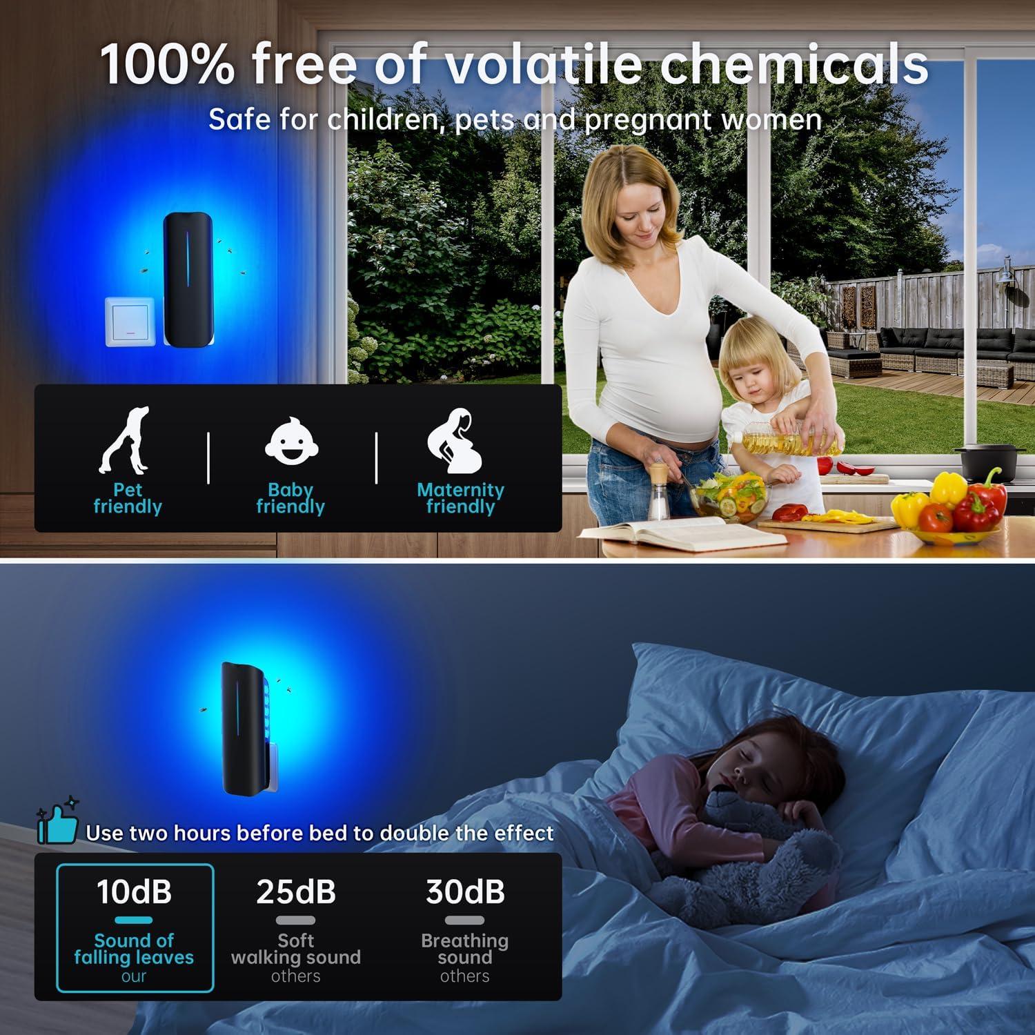 Trampa de Insectos Voladores BURLAN 2PC con Luz UV 9W y 20 Recargas