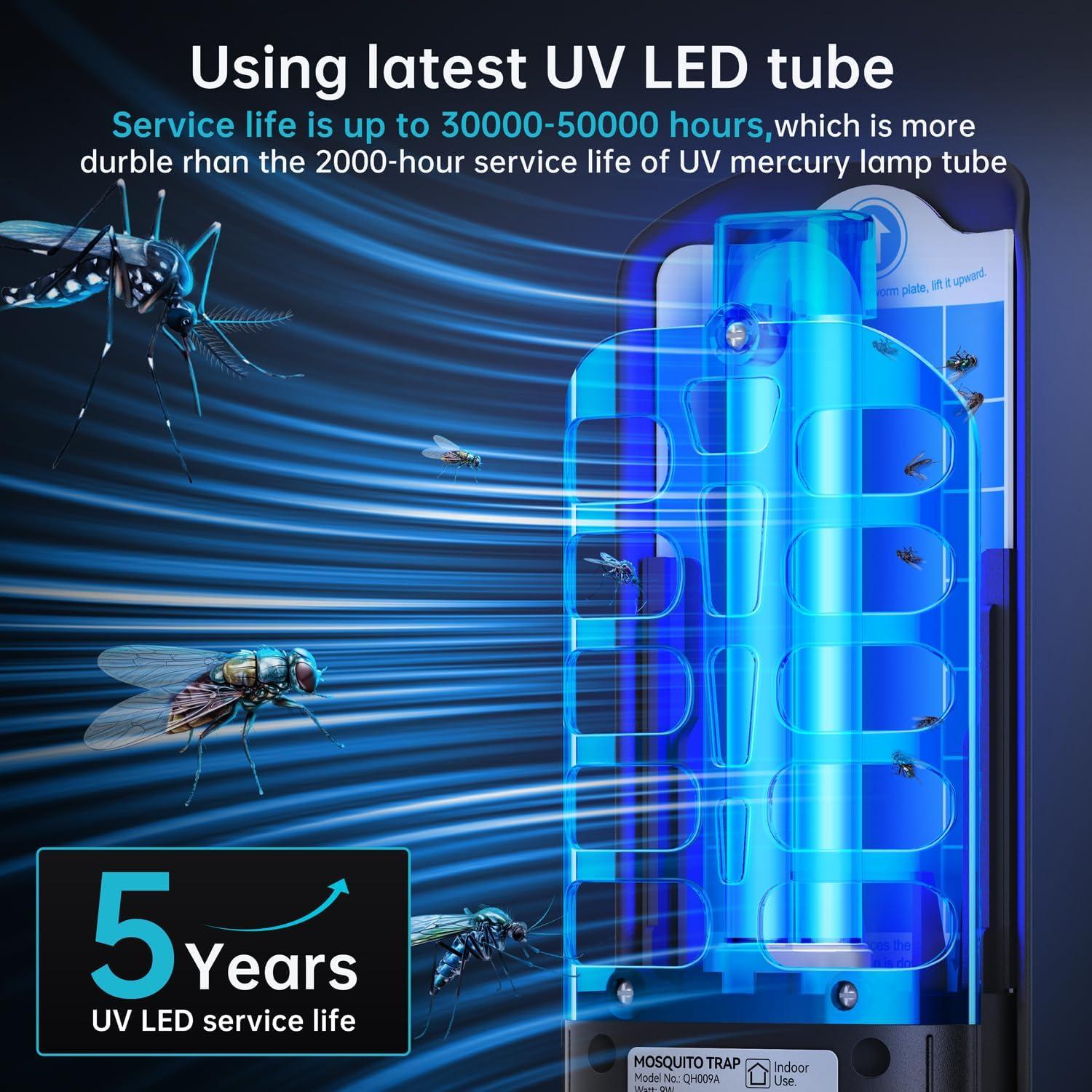 Trampa de Insectos Voladores BURLAN 2PC con Luz UV 9W y 20 Recargas