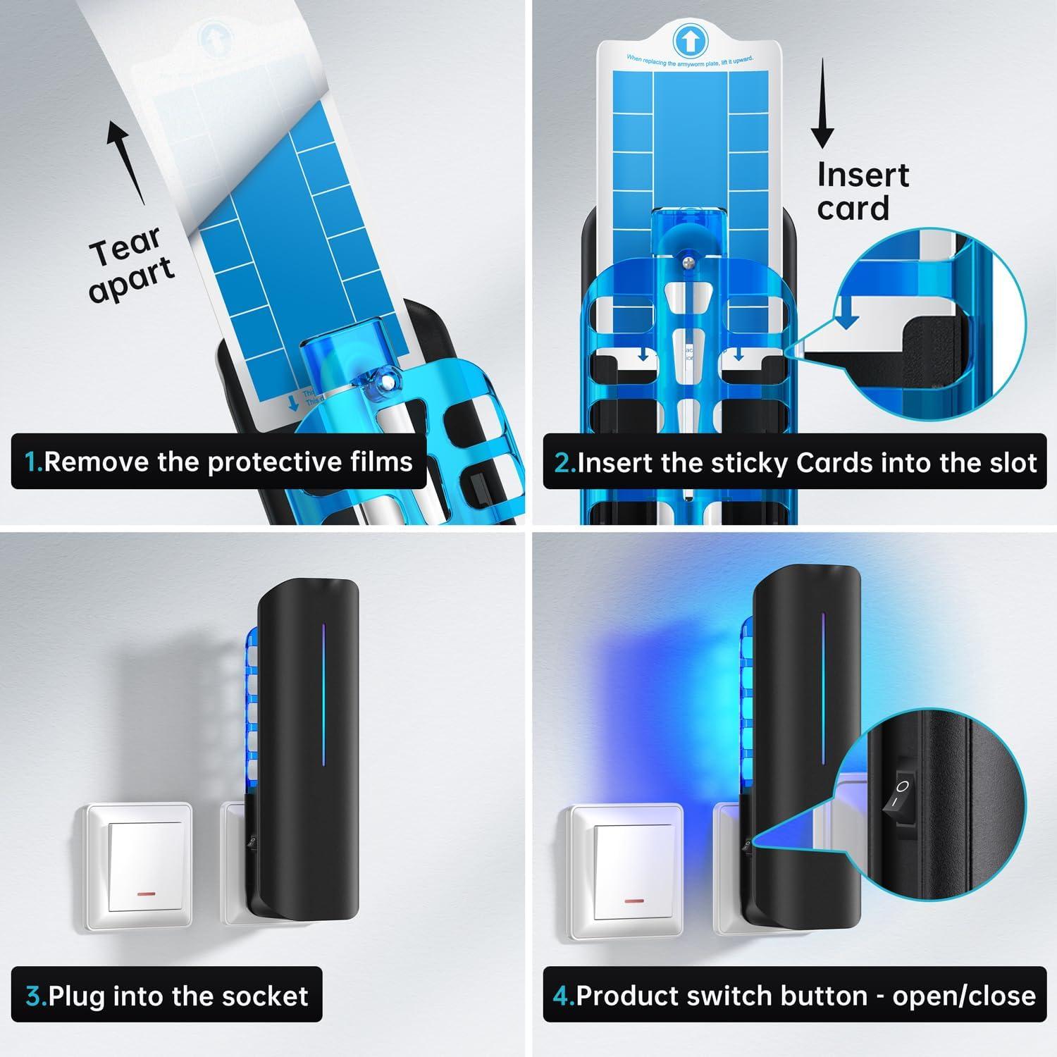 Trampa de Insectos Voladores BURLAN 2PC con Luz UV 9W y 20 Recargas