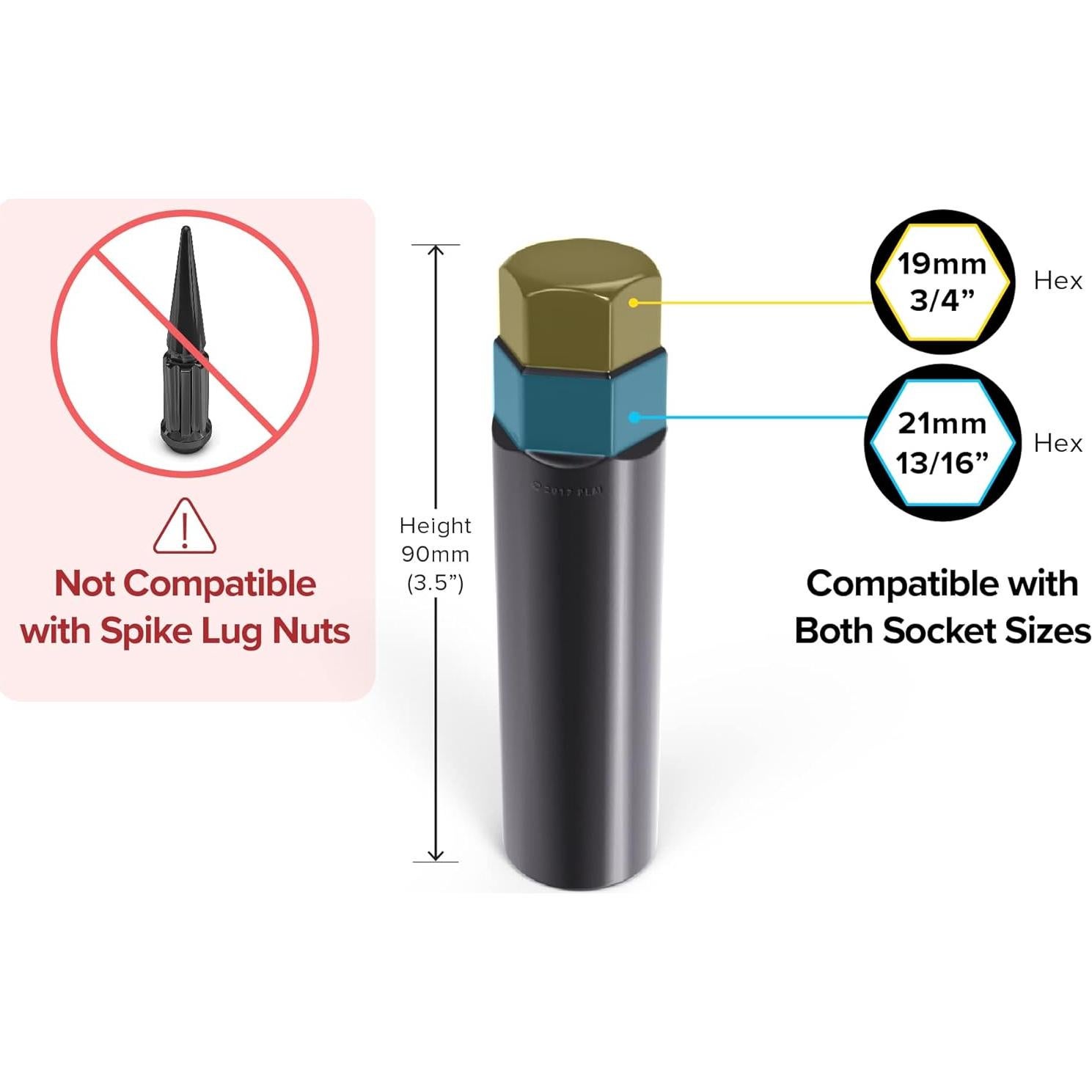 Llave de Casquillo StanceMagic 7 Spline 19mm 21mm Negro