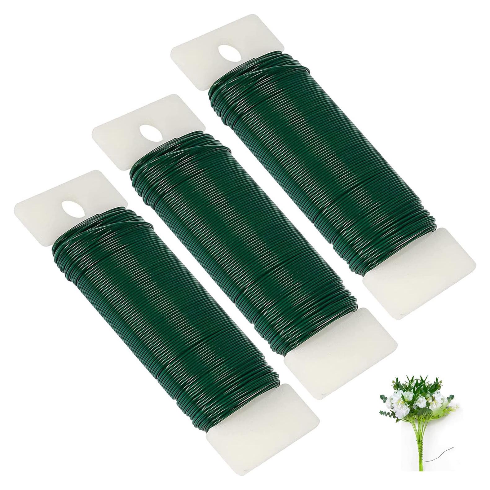 Alambre Floral Verde 22 Calibre 3 Rollos 107 Metros Zeanla