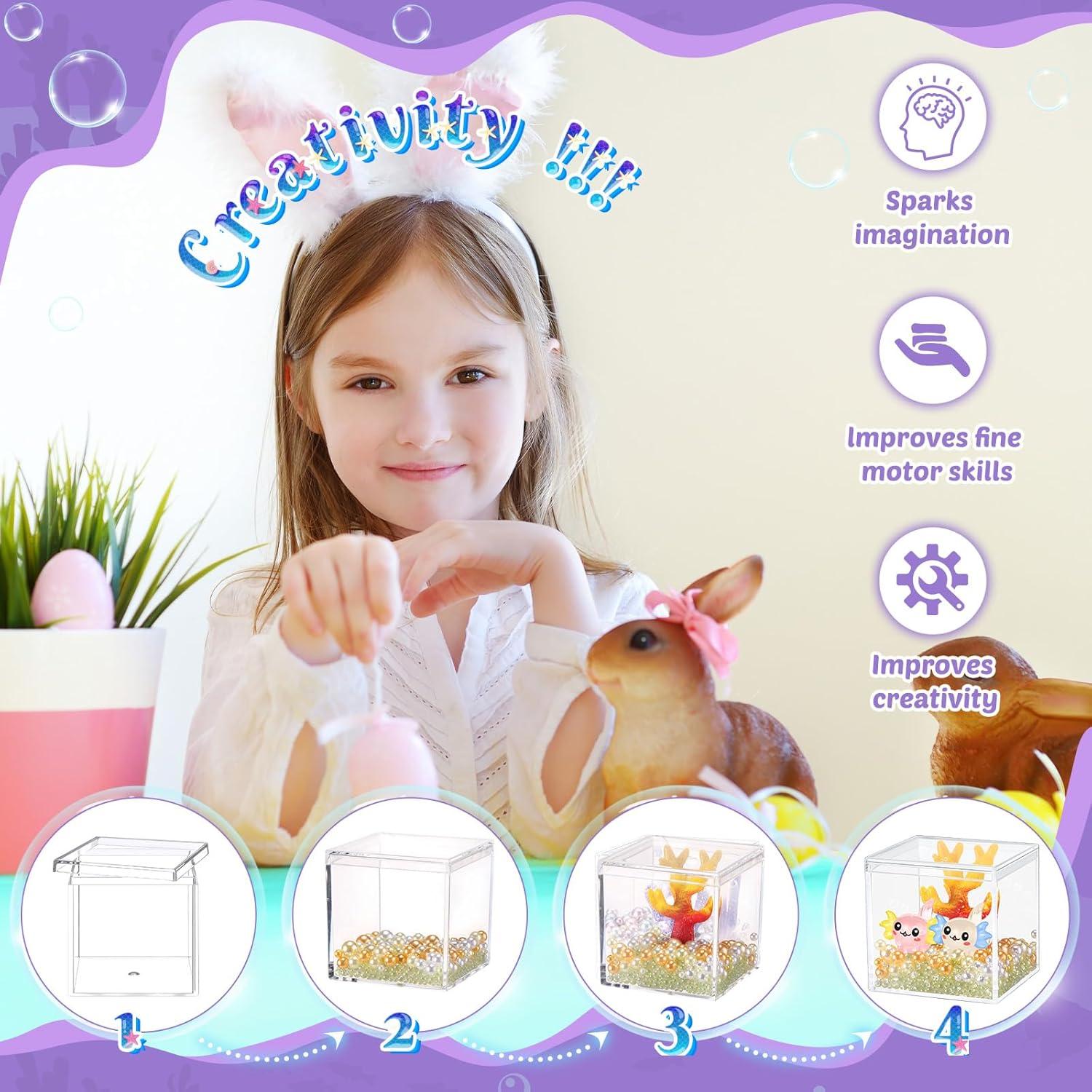 Figuras Mini Axolotl HyDren DIY Acuario 8.5cm Coral Brillante