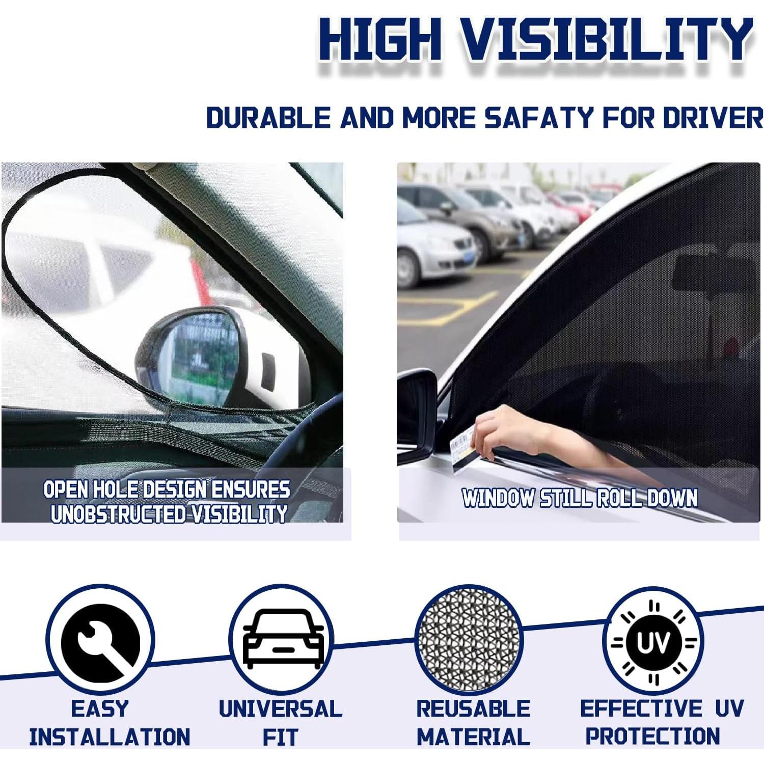 Sombrillas para Ventanas de Coche OUTTDID 2 Pzas UV y Mosquitos