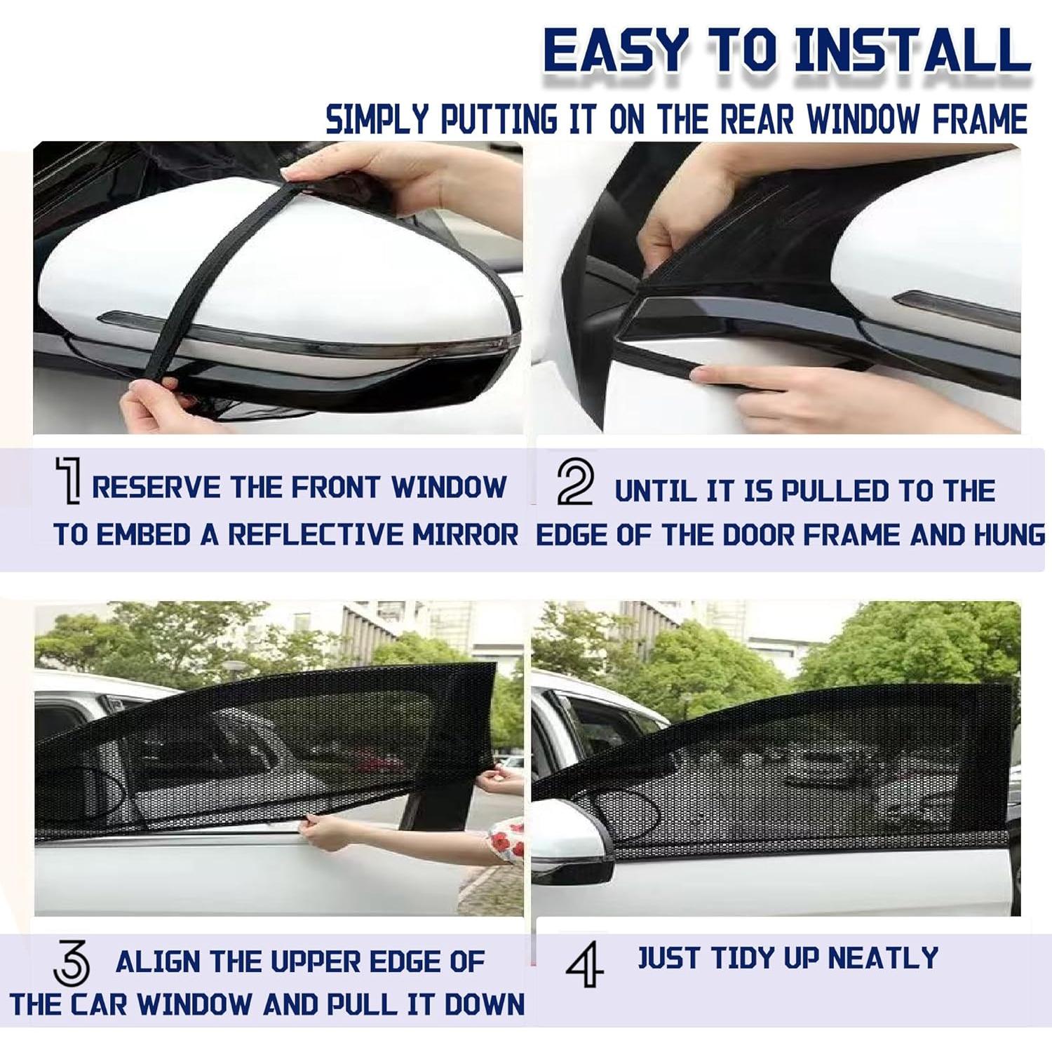 Sombrillas para Ventanas de Coche OUTTDID 2 Pzas UV y Mosquitos