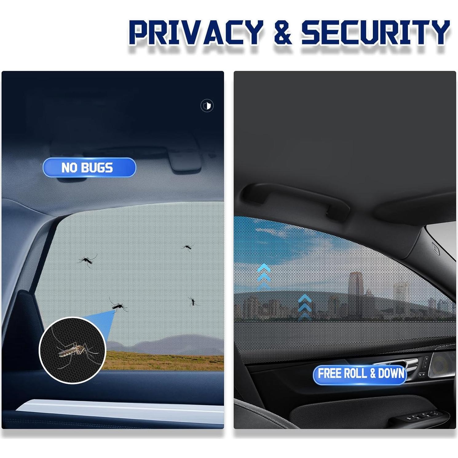 Sombrillas para Ventanas de Coche OUTTDID 2 Pzas UV y Mosquitos