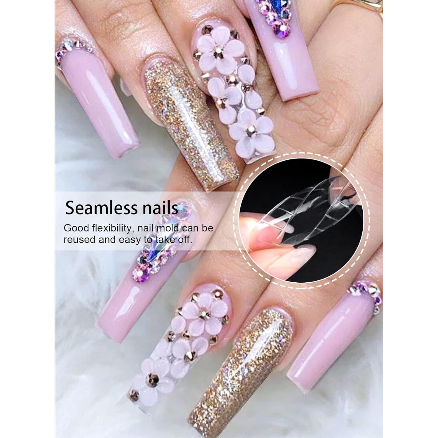 Moldes de Uñas de Gel TOROKOM 120 Pcs Cuadrados 12 Tamaños