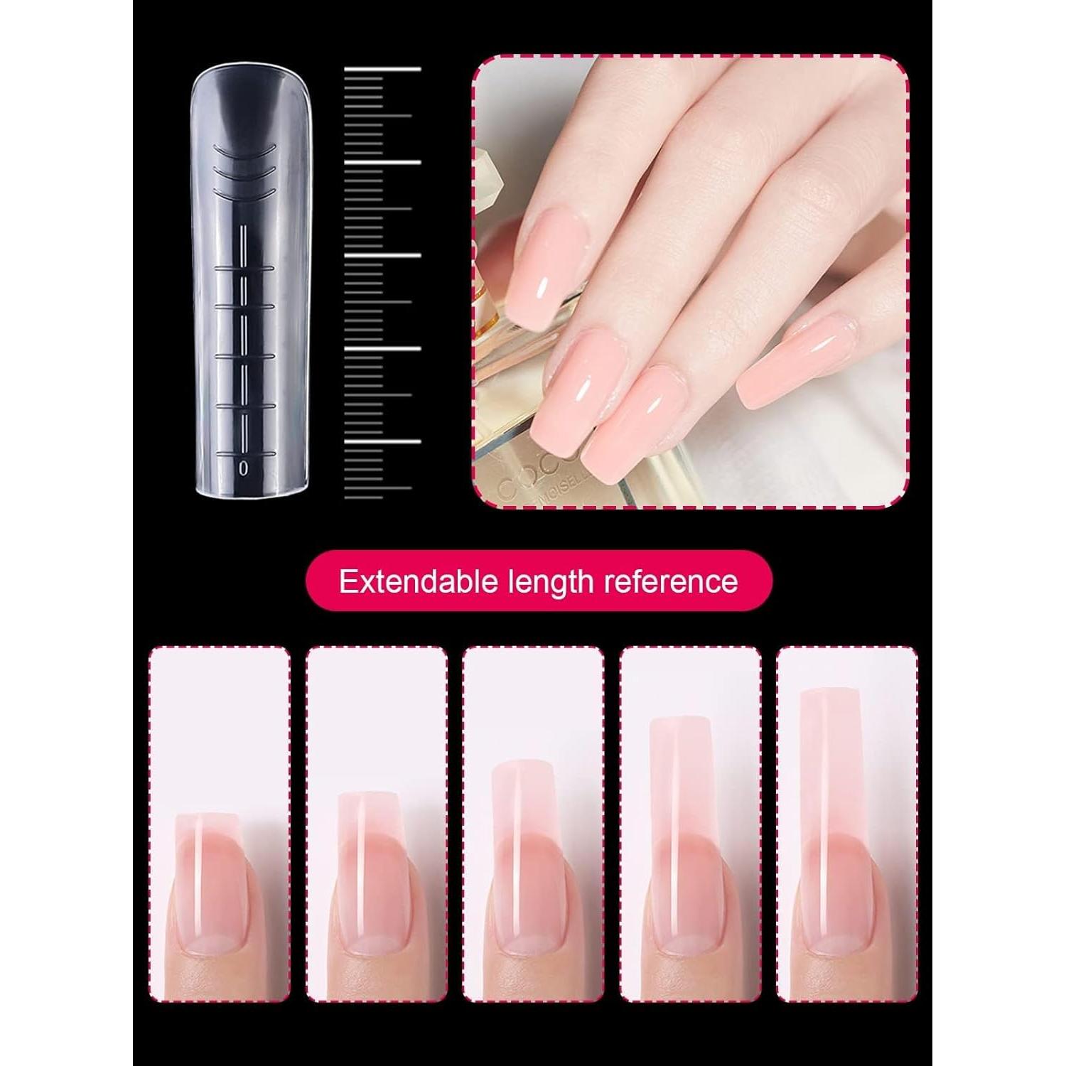 Moldes de Uñas de Gel TOROKOM 120 Pcs Cuadrados 12 Tamaños