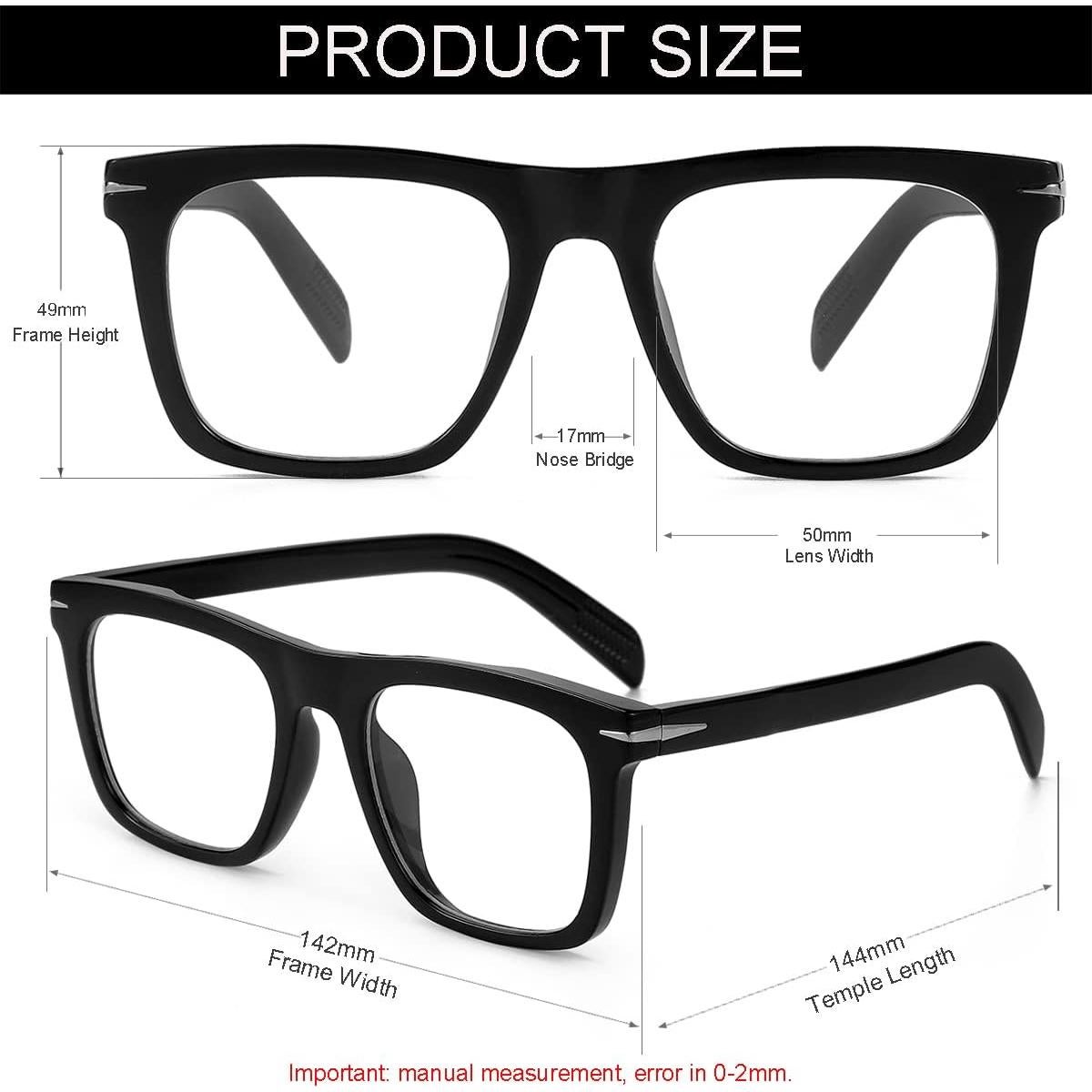 Gafas de Bloqueo de Luz Azul NIDOVIX Cuadradas Unisex - Negro