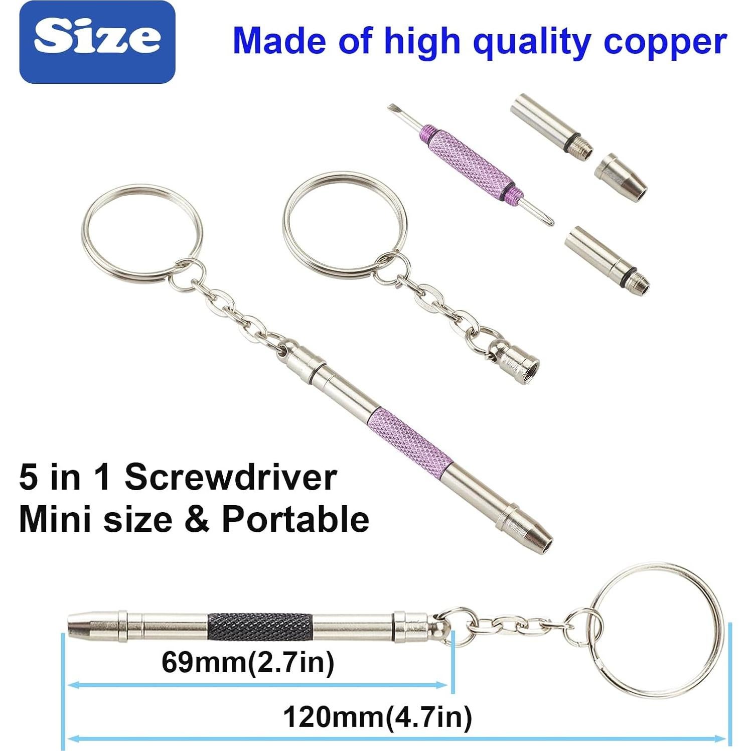 Kit de Reparación de Gafas Omnful 5 en 1 con Destornilladores