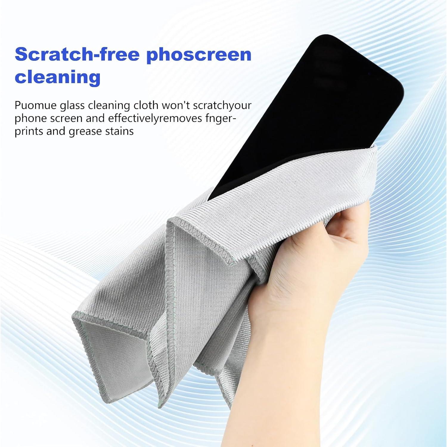 Paquete de 6 paños de limpieza de vidrio Puomue 40x40 cm