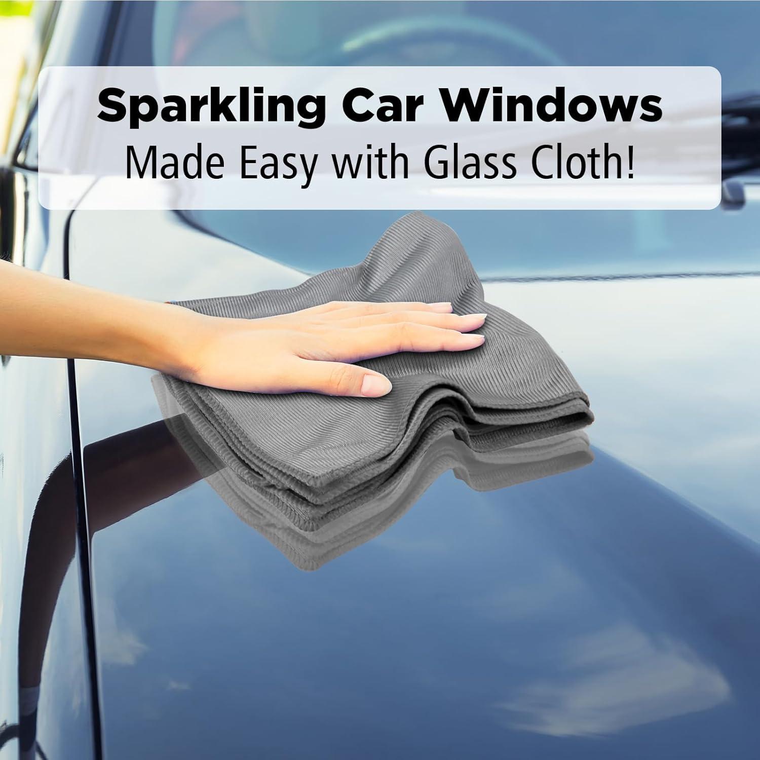 Paquete de 6 paños de limpieza de vidrio Puomue 40x40 cm