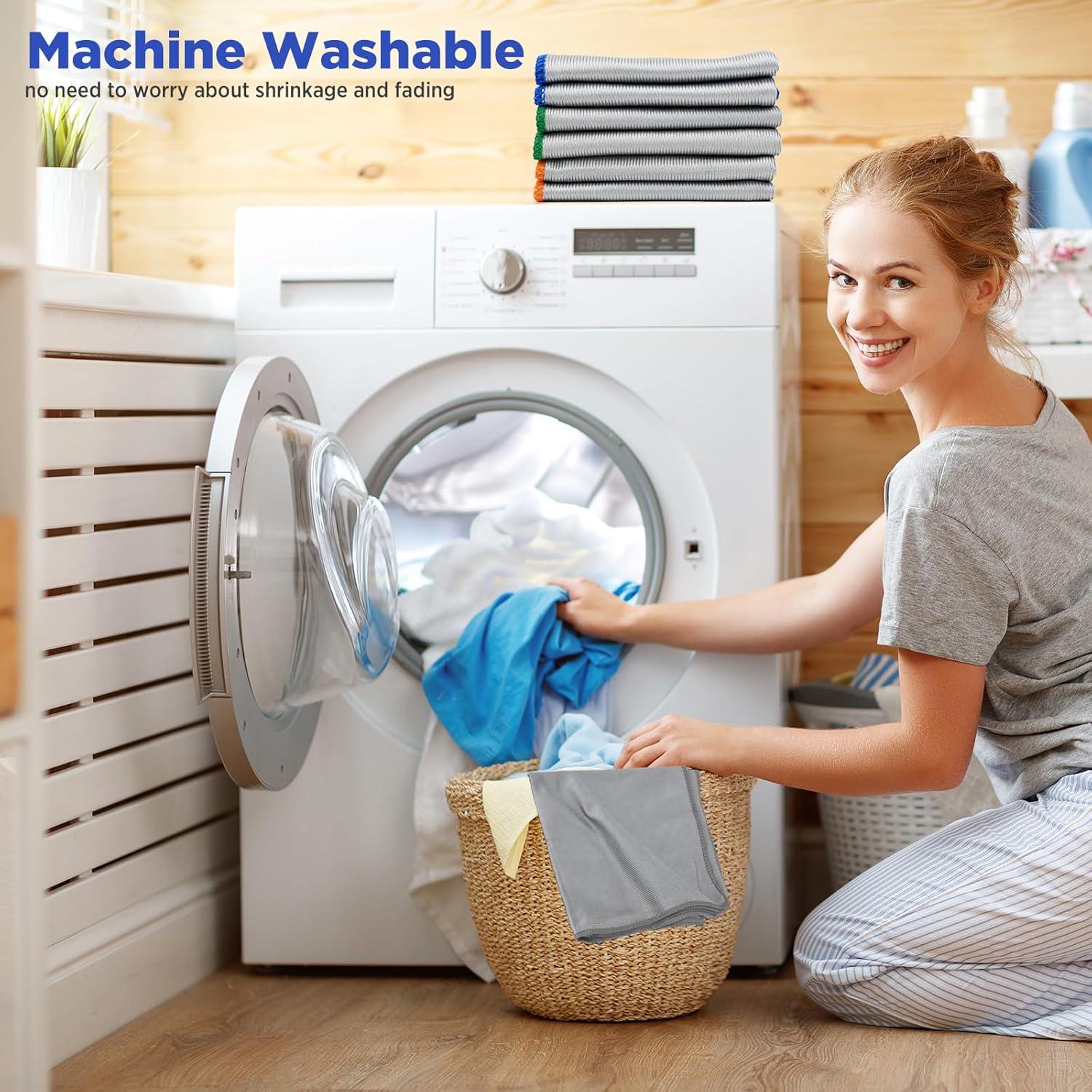 Paquete de 6 paños de limpieza de vidrio Puomue 40x40 cm