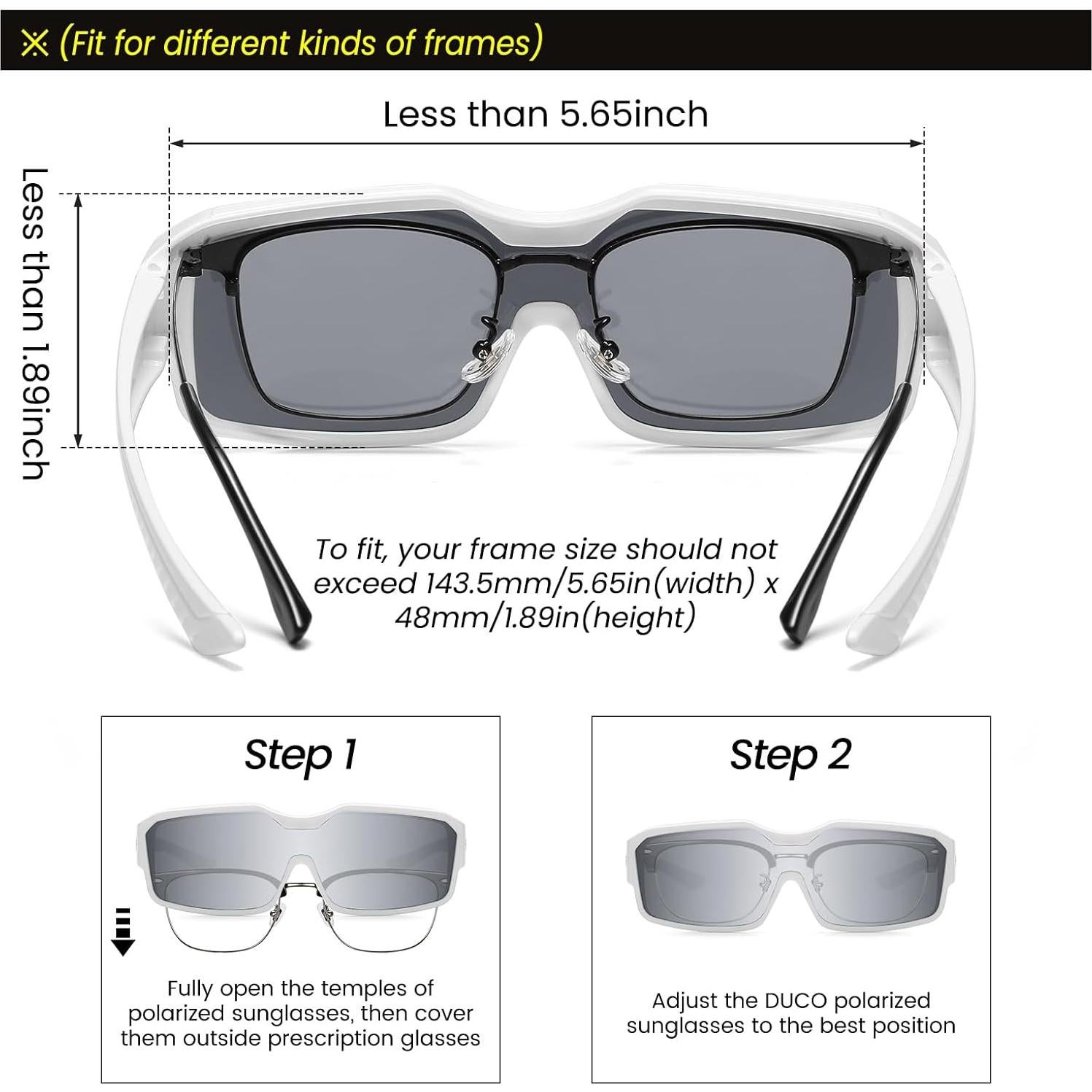 Gafas de sol polarizadas DUCO para hombres y mujeres - Ajuste deportivo