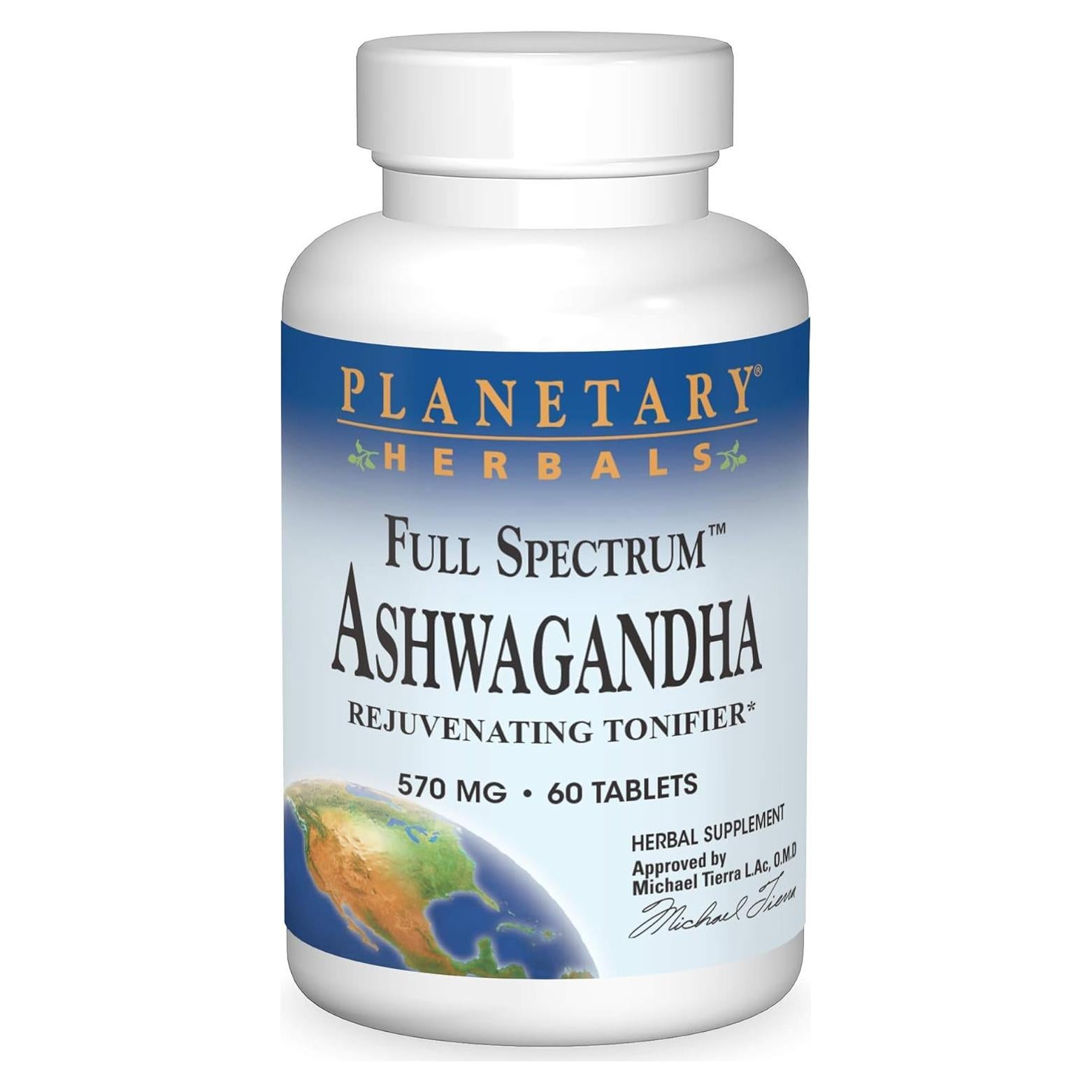 Ashwagandha Planetary Herbals 570 mg 60 Tabletas Tonificador