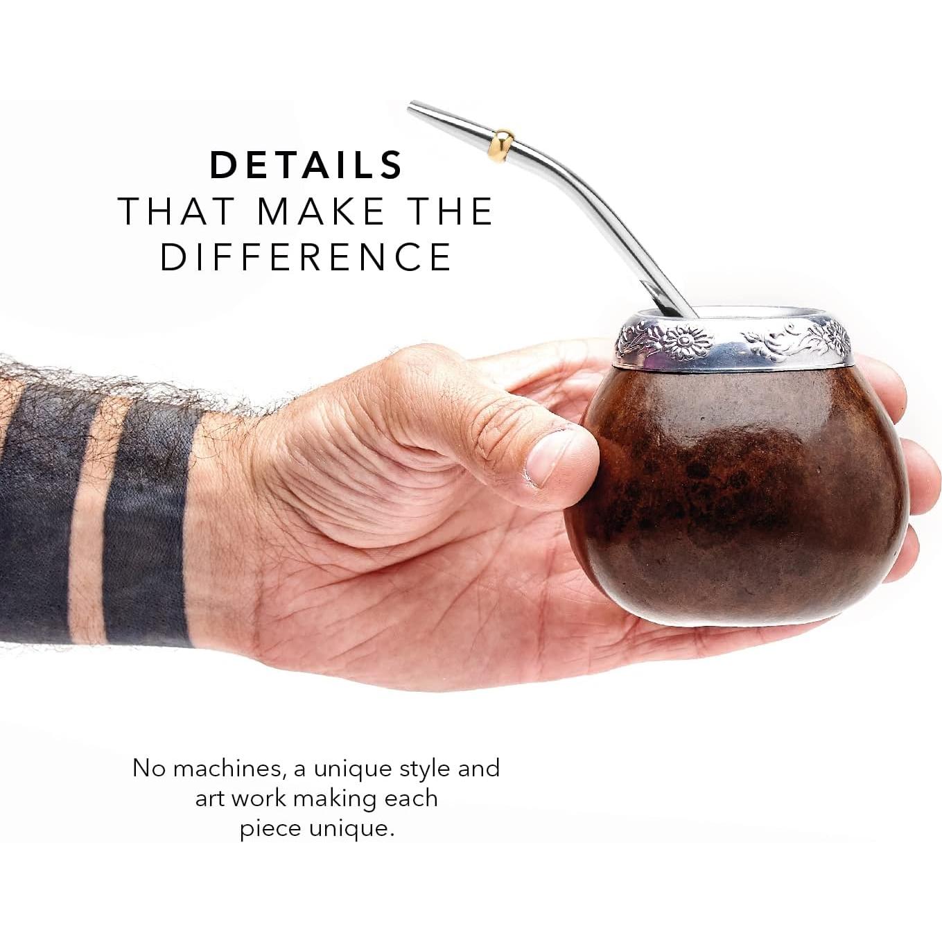 Conjunto de Gourd de Yerba Mate BALIBETOV - 2 Tazas y Bombillas