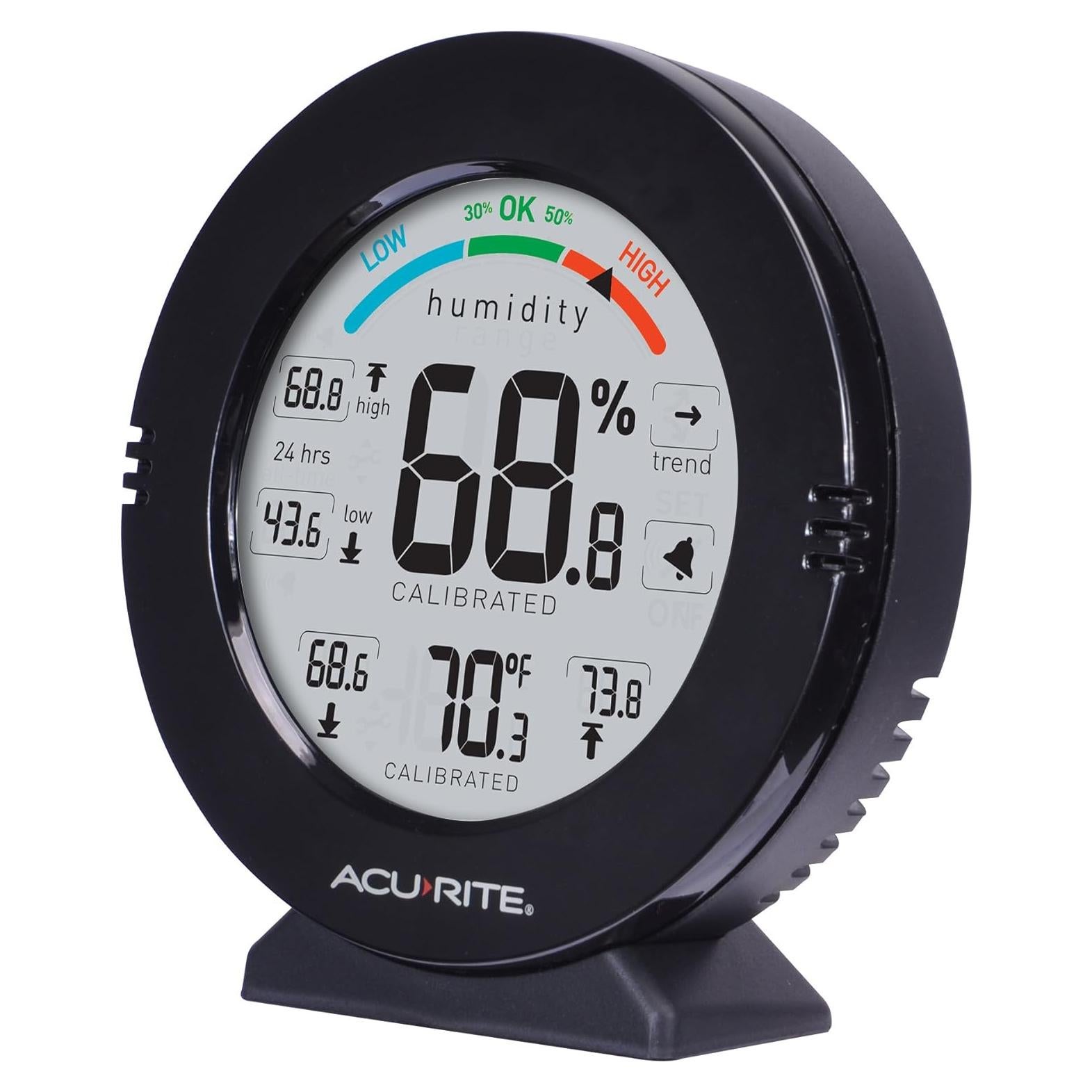Termómetro y Higrómetro AcuRite 01080M con Alarmas - Negro