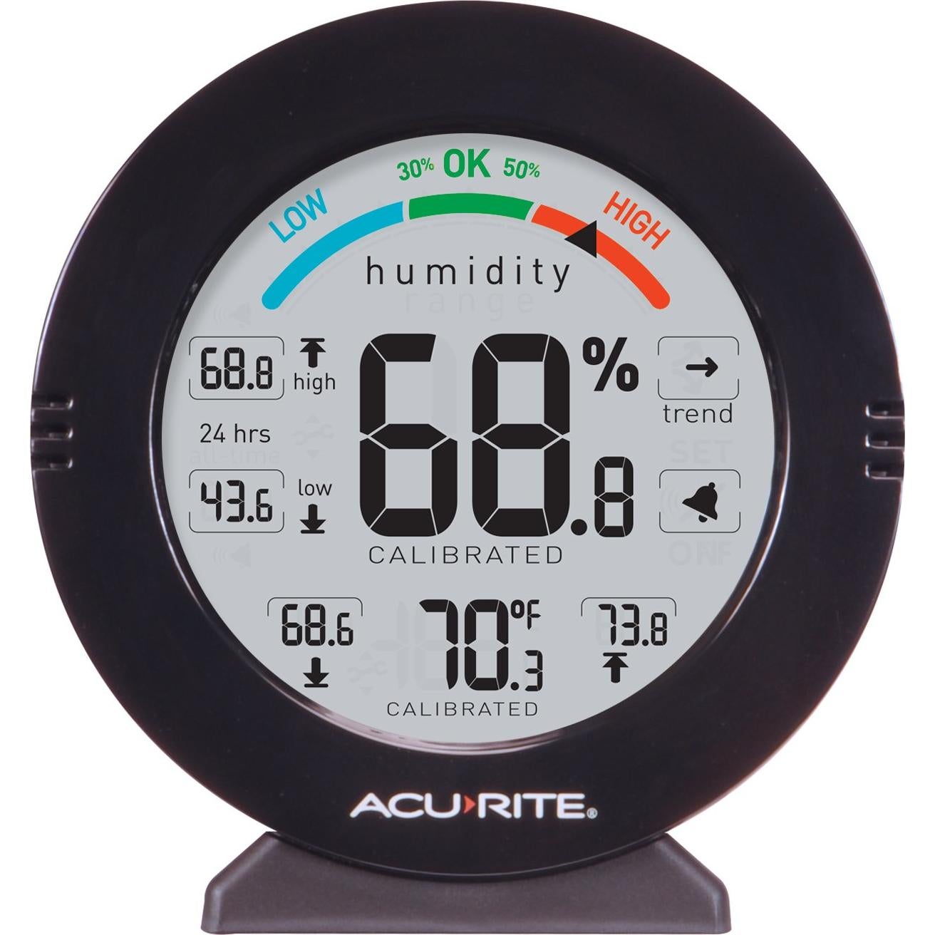 Termómetro y Higrómetro AcuRite 01080M con Alarmas - Negro