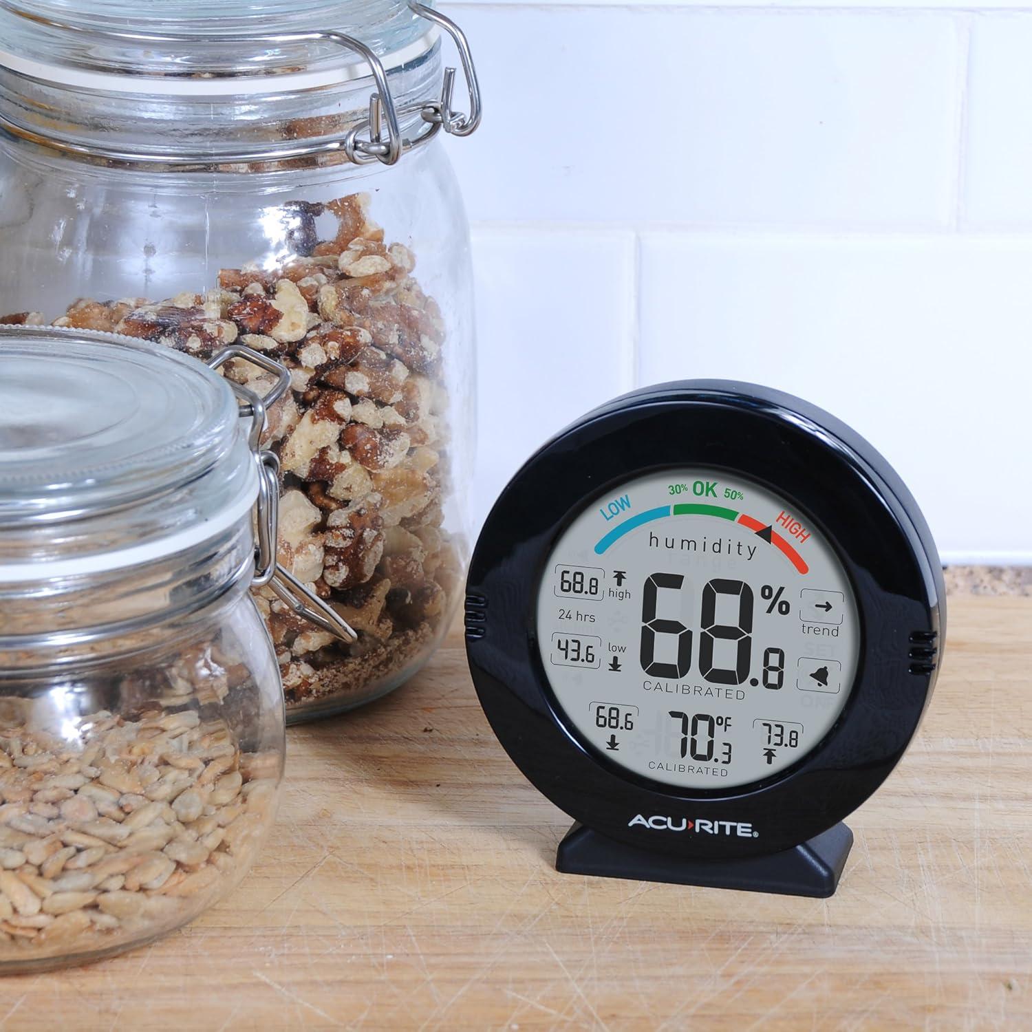 Termómetro y Higrómetro AcuRite 01080M con Alarmas - Negro