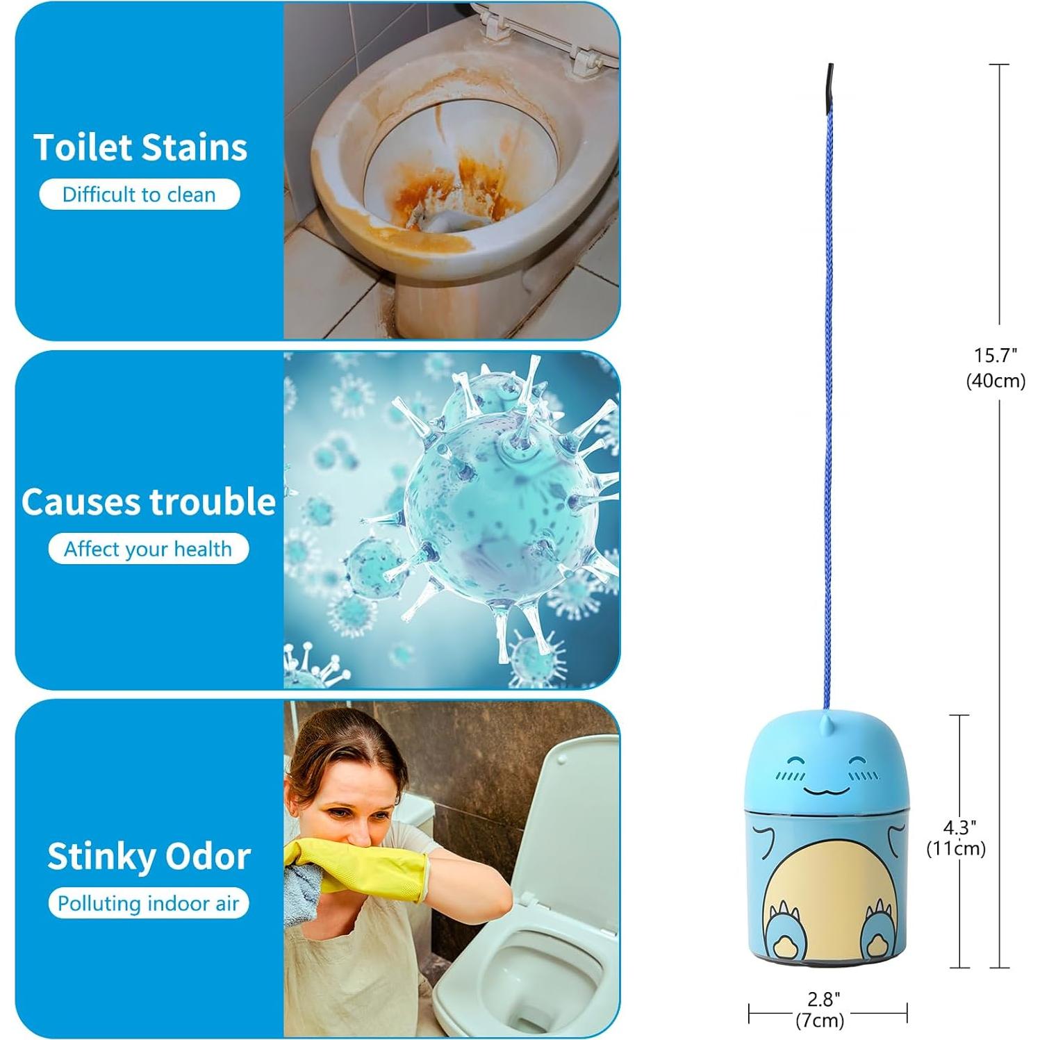 Limpiador de Inodoro Rilafuvu Dinosaurio Azul 283g Automático