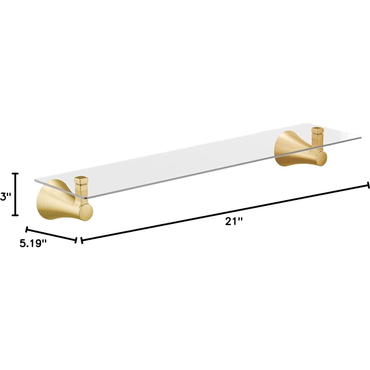 Estante de baño Moen Flara oro cepillado 53.34 cm x 13.21 cm