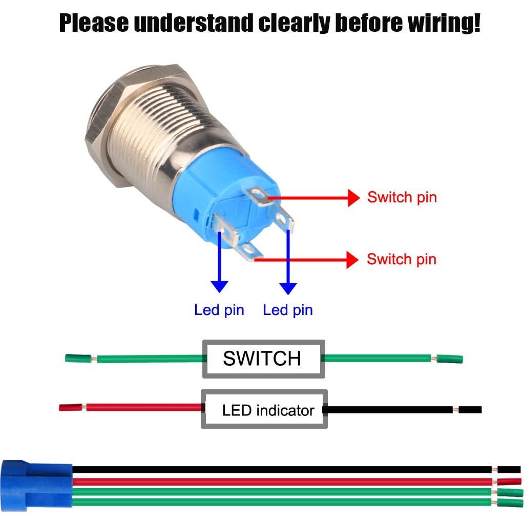 Interruptor de Botón de Presión Gebildet 12mm Auto-bloqueo LED